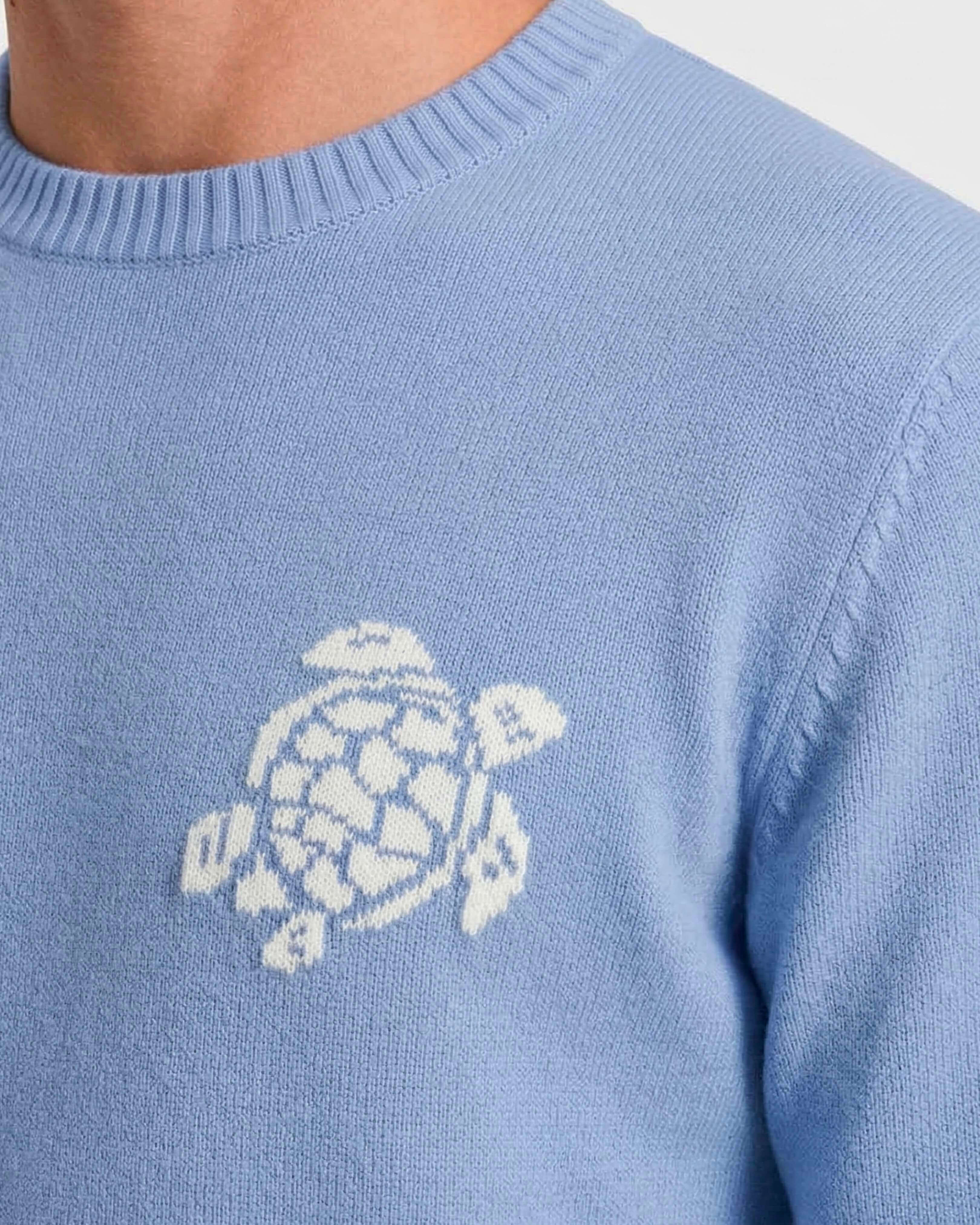 Men Cotton and Cashmere Crewneck Sweater Turtle CLOUDY supp1 view