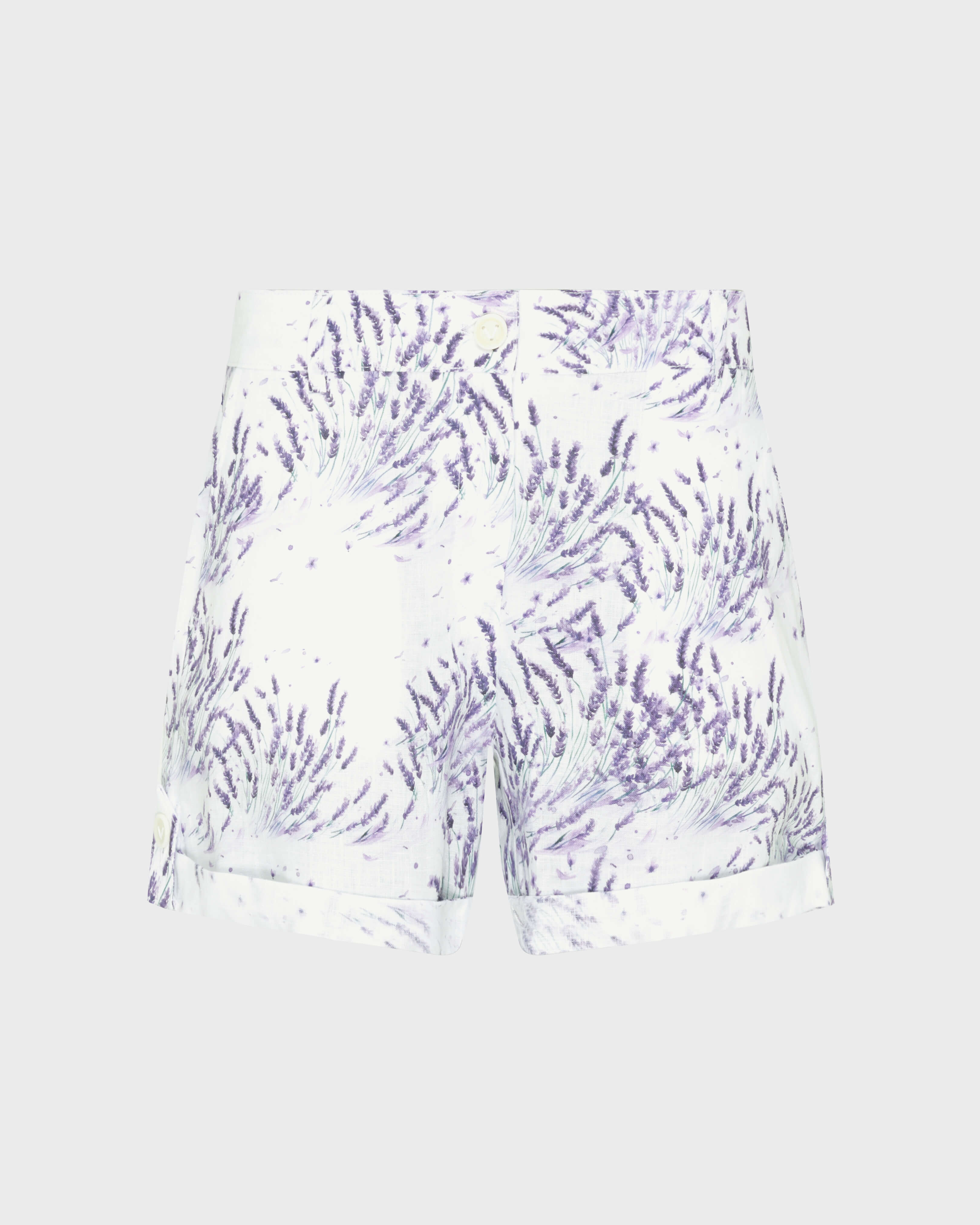 Lavender Bermudashorts aus Leinen für Damen WEISS front view