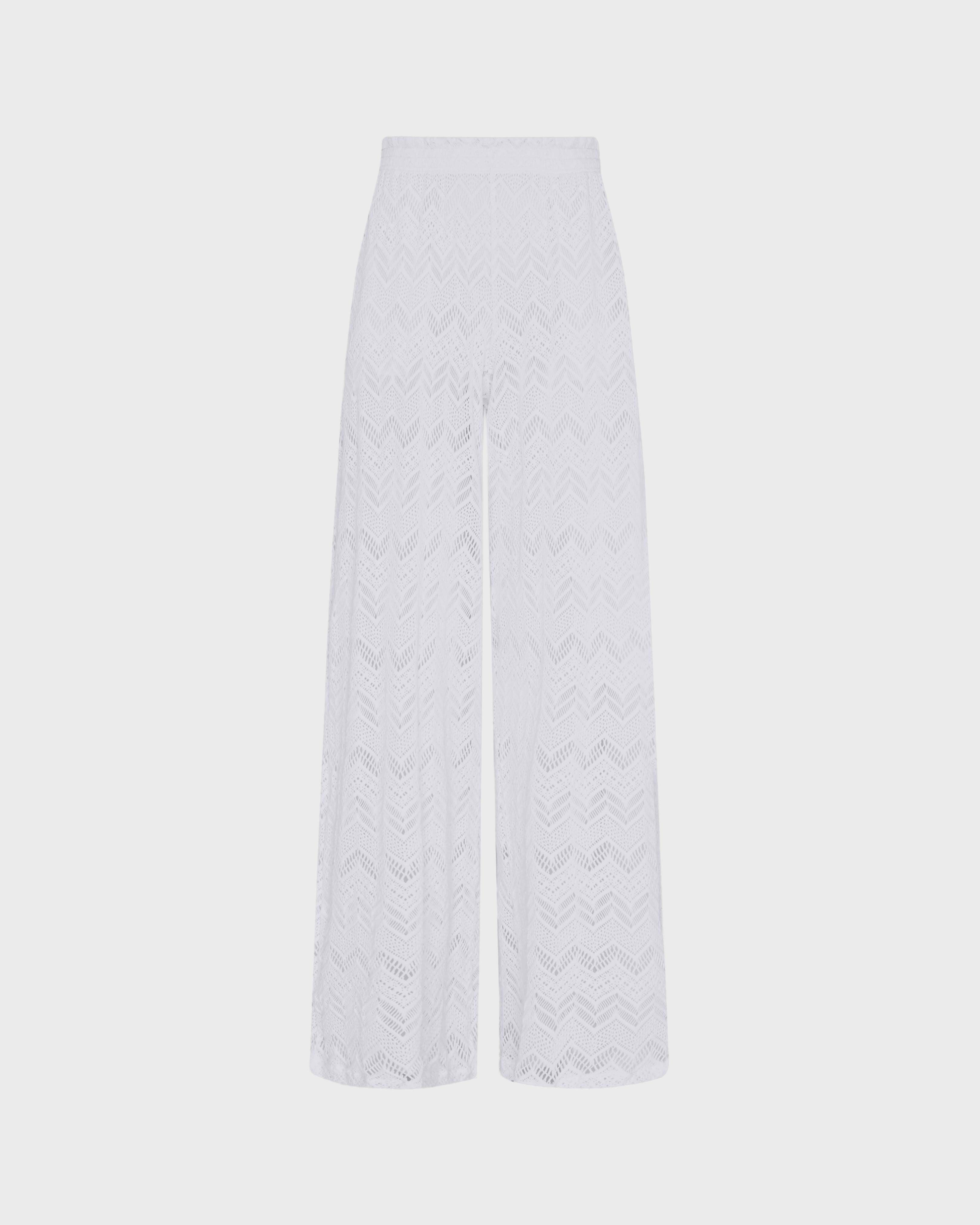 Pantalon ample en jersey jacquard stretch femme OFF-WHITE front view