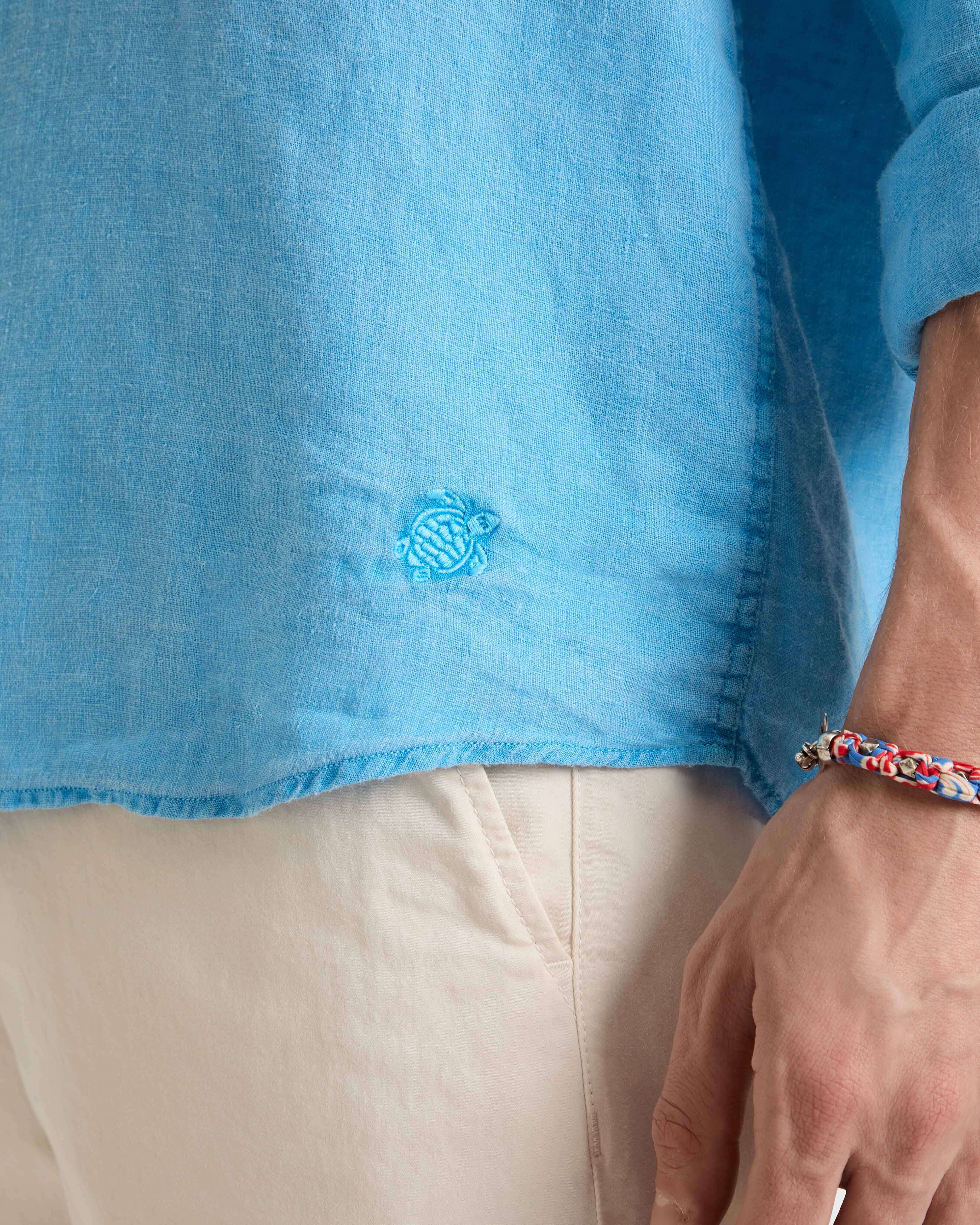 Camisa de lino teñida con tinte mineral para hombre LARIMAR supp1 view