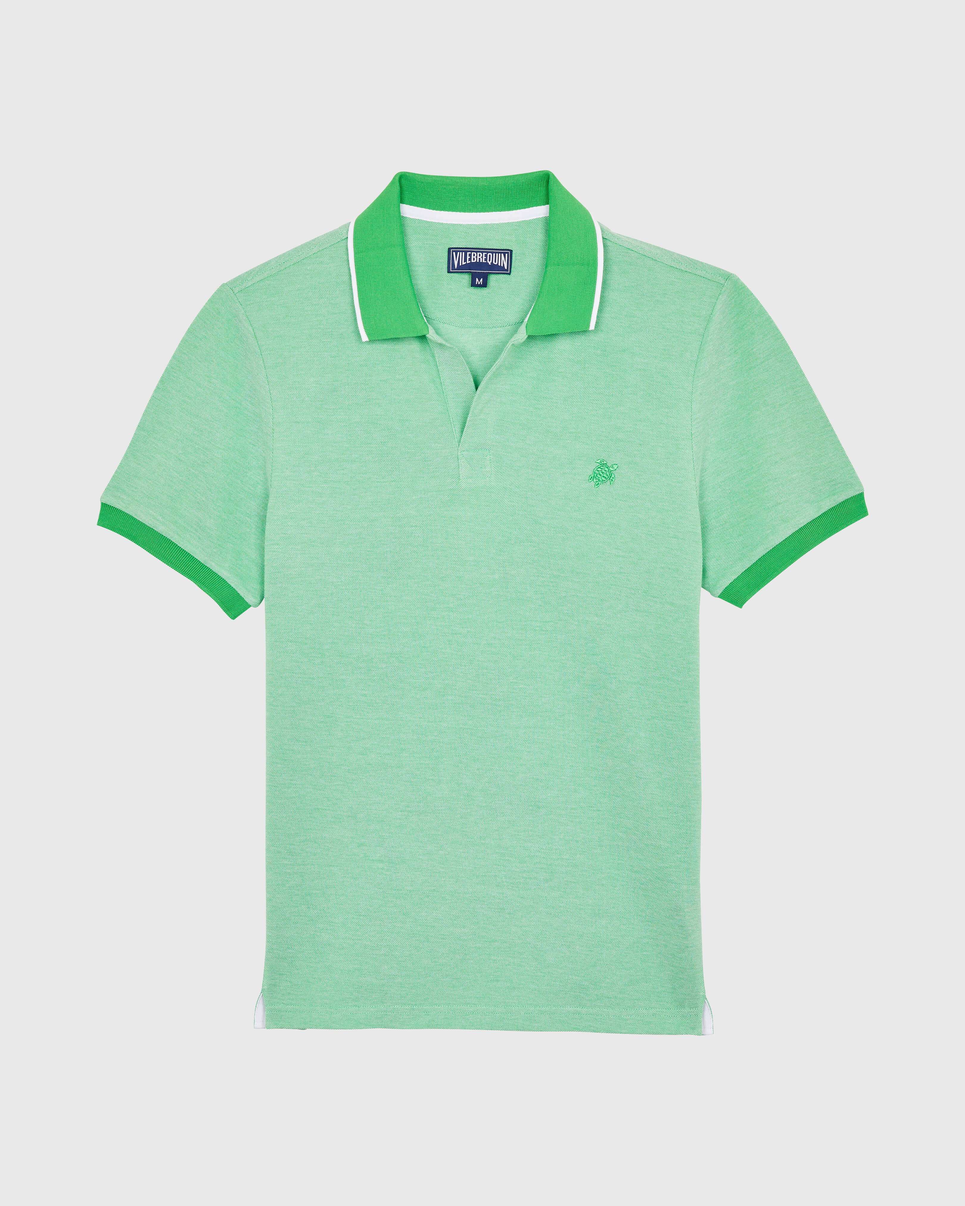 Men Organic Cotton Colour Changing Polo Shirt LASER front view