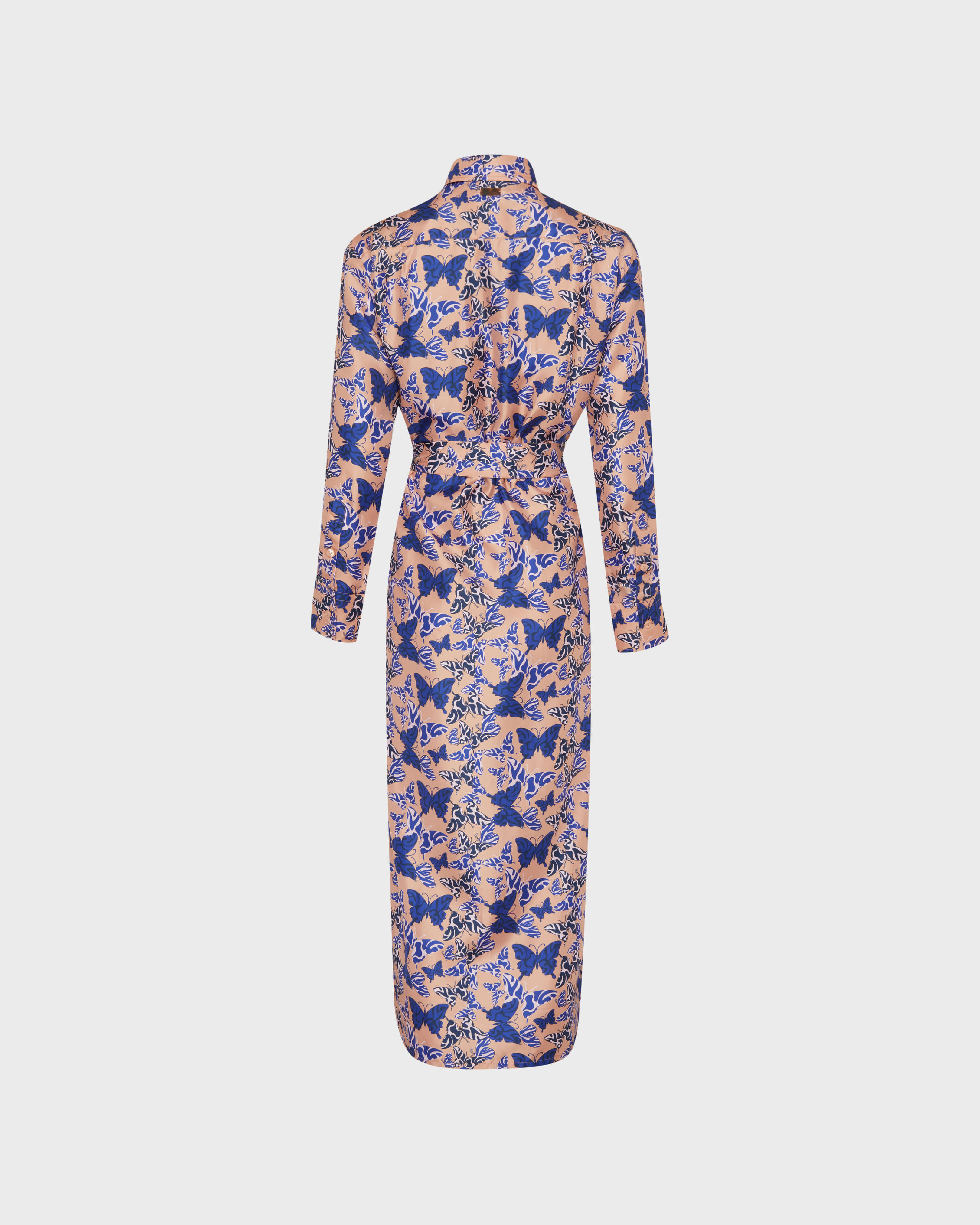 Women Silk Shirt dress BLUSH back view
