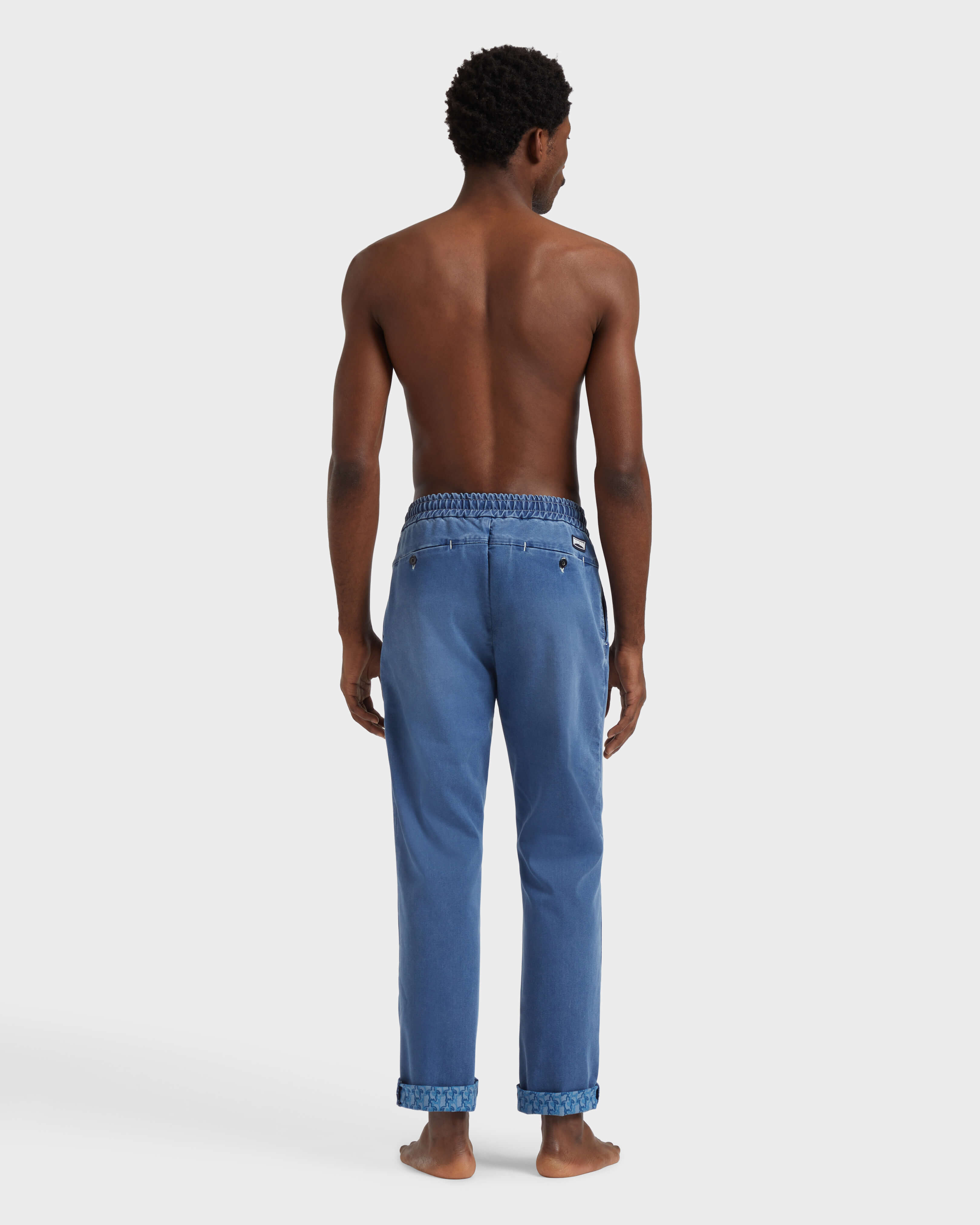 Men Denim Pants Turtles Net MED DENIM W2 backworn view