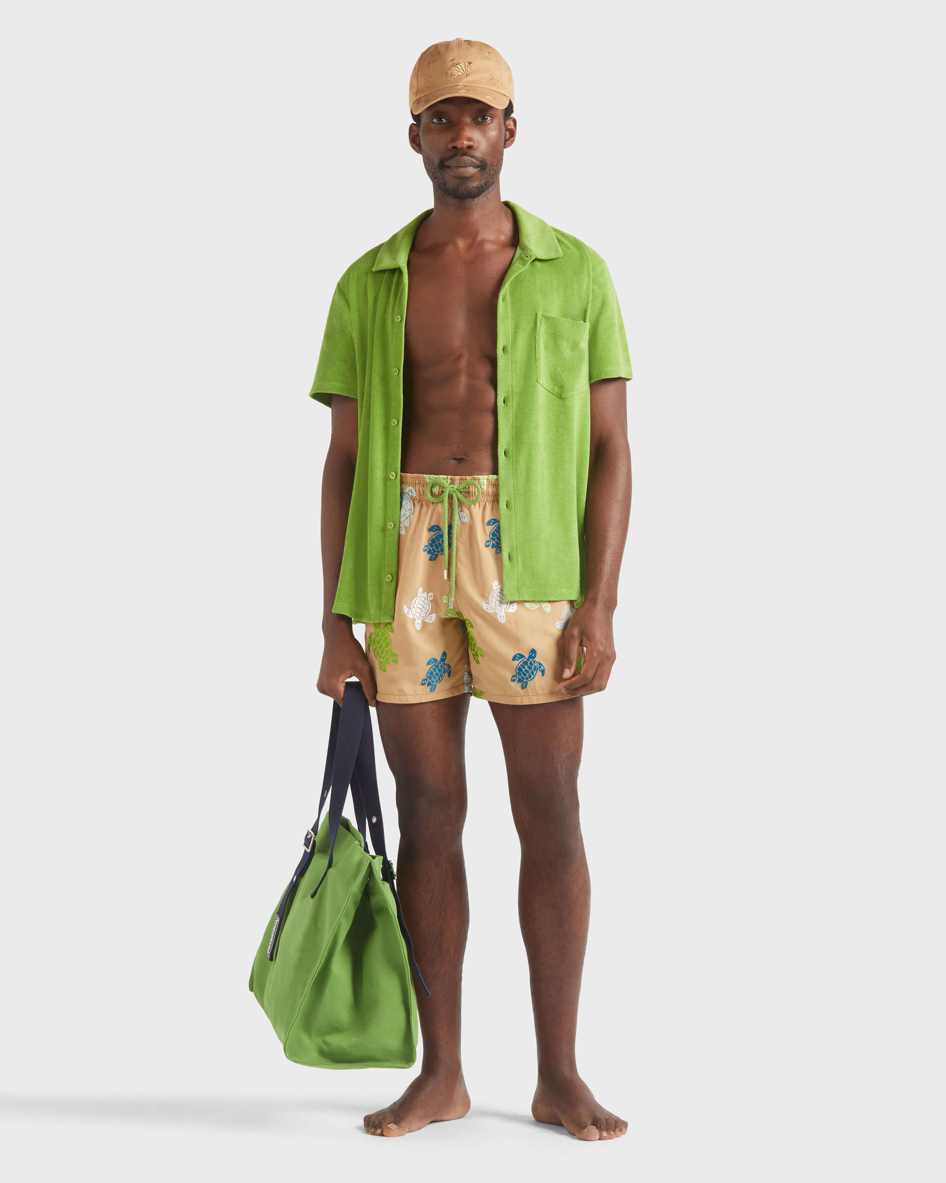 Men Swim Shorts Embroidered Tortue Multicolore - Limited Edition MOCHA supp1 view