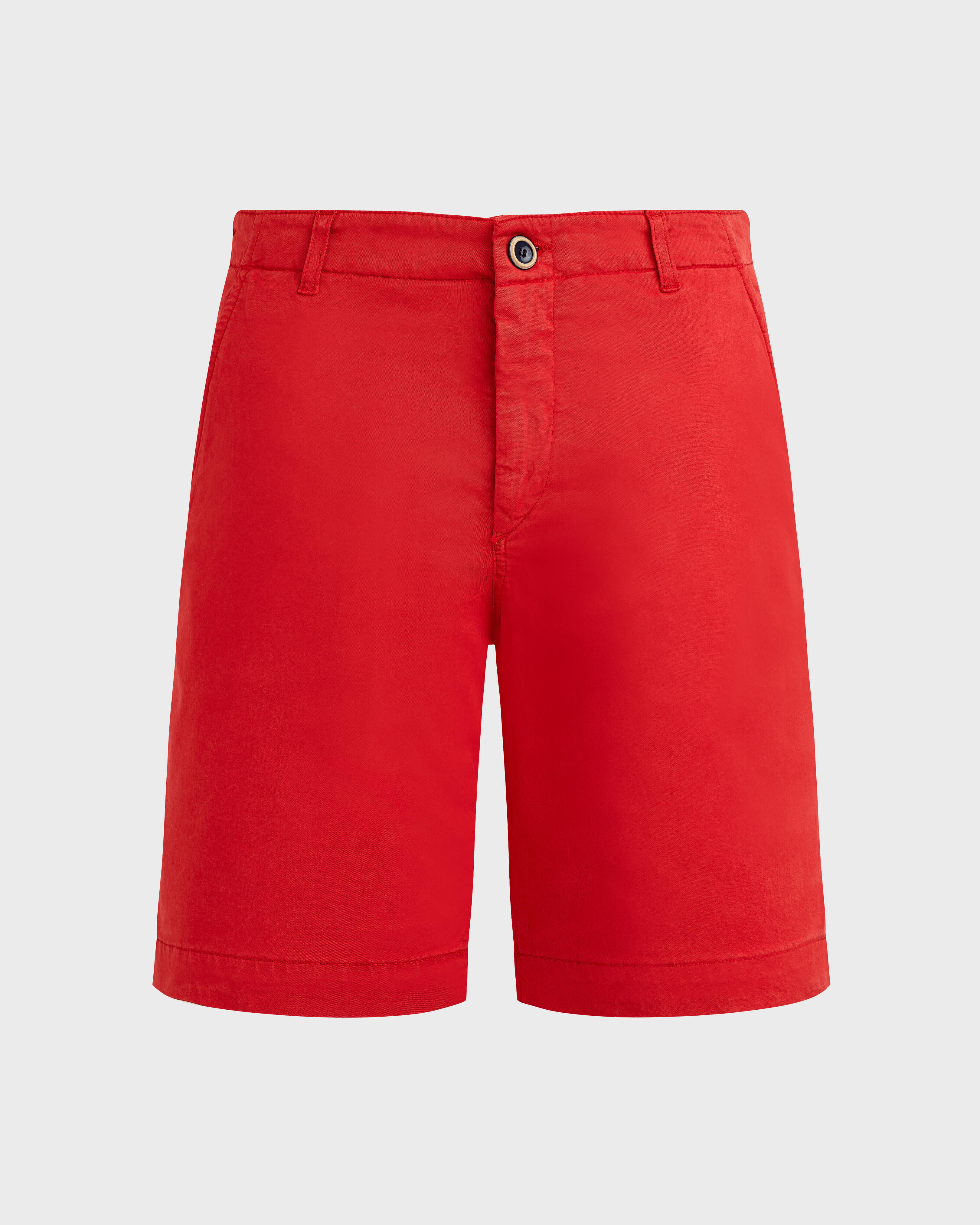 Men Tencel Bermuda Shorts Solid POPPY RED front view