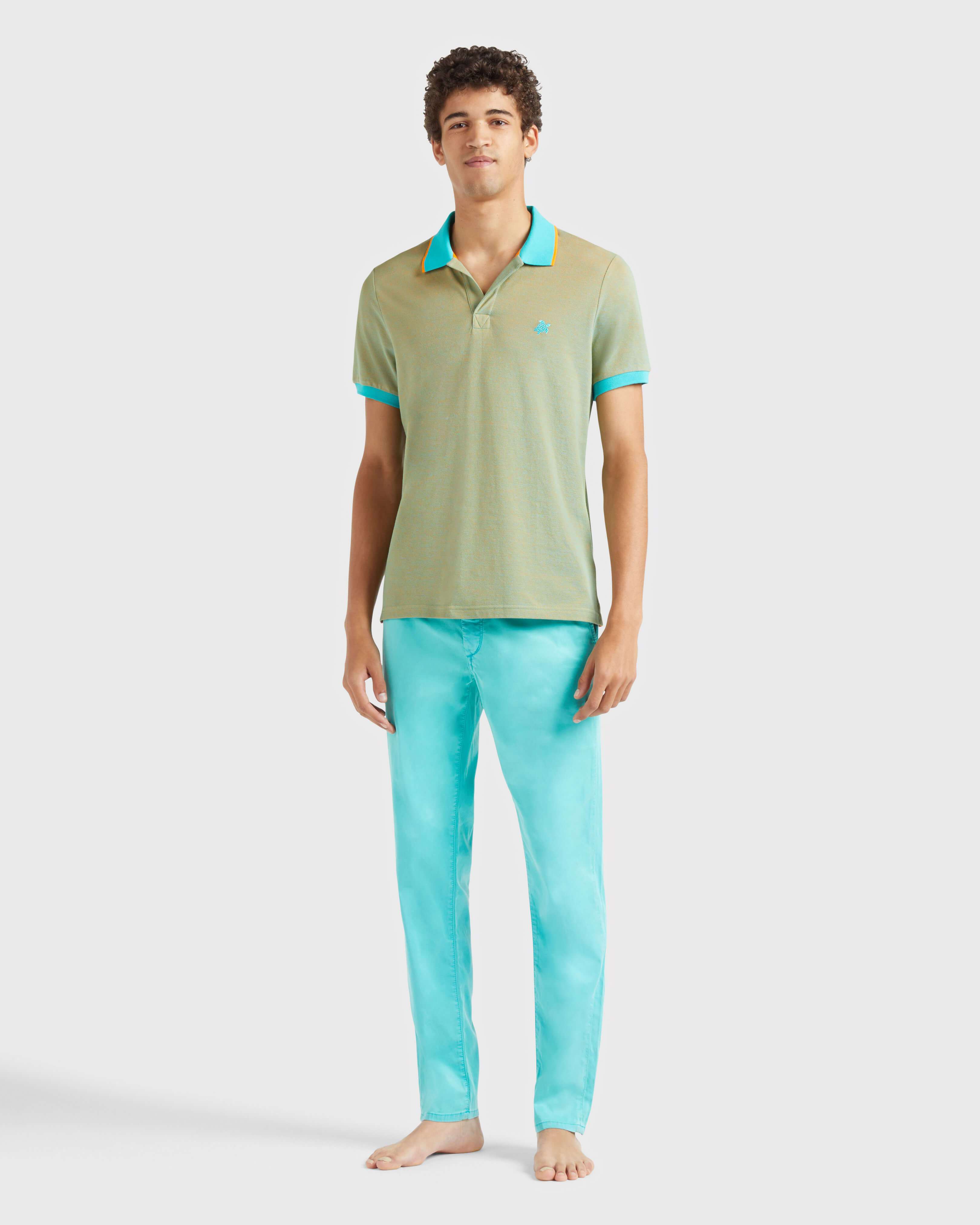 Men Organic Cotton Colour Changing Polo Shirt VITAMIN frontworn view