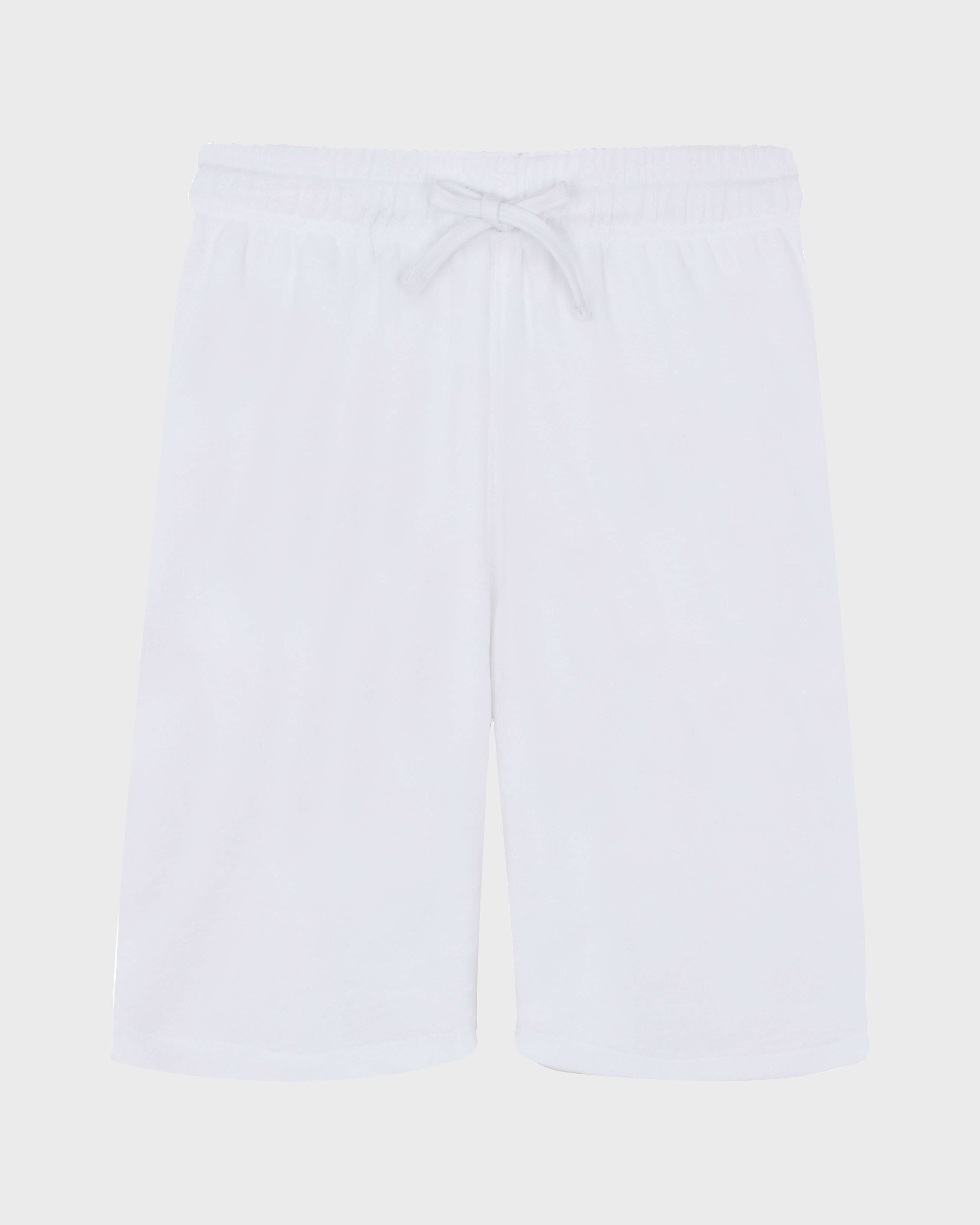 Terry Bermuda Shorts Solid WHITE front view