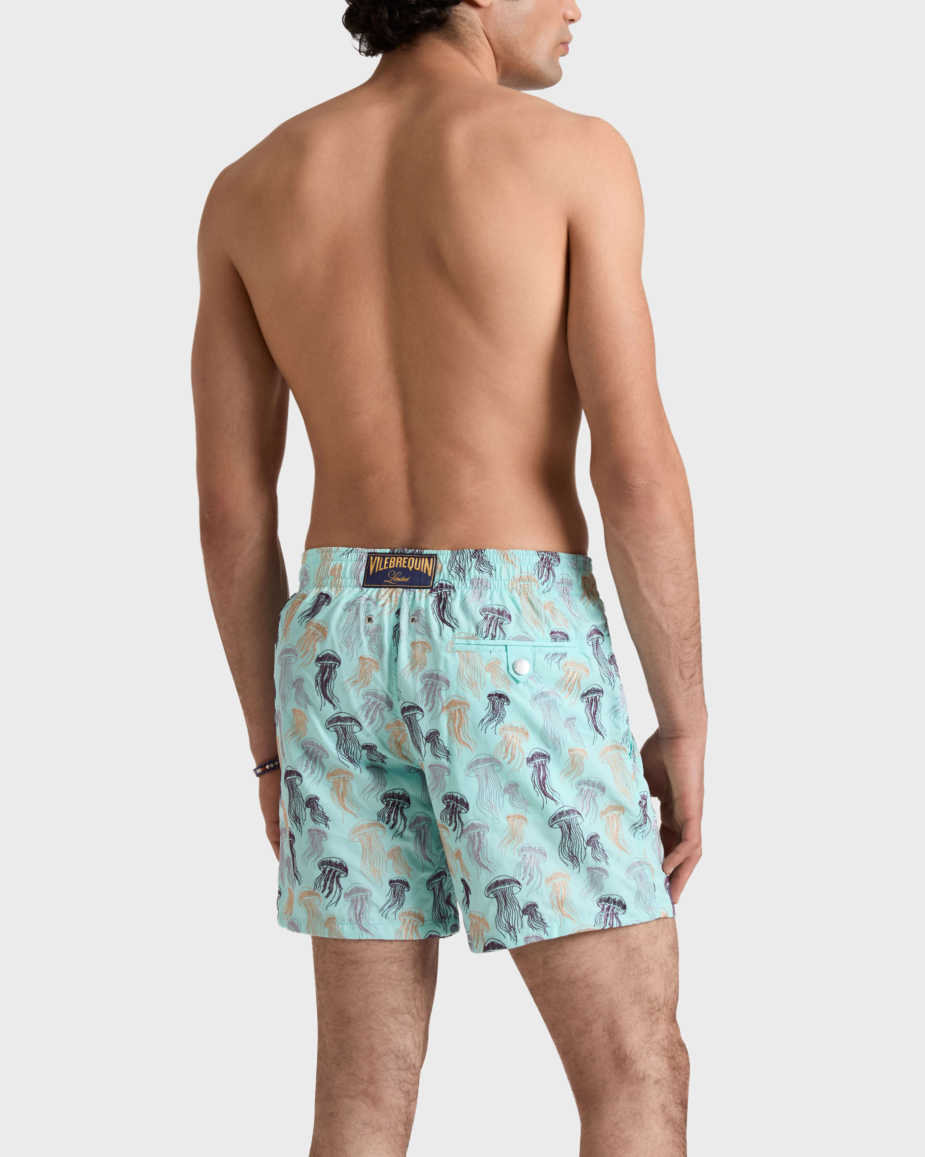Pantaloncini mare uomo ricamati Jellyfish Dance - Edizione limitata OXYGENE backworn view
