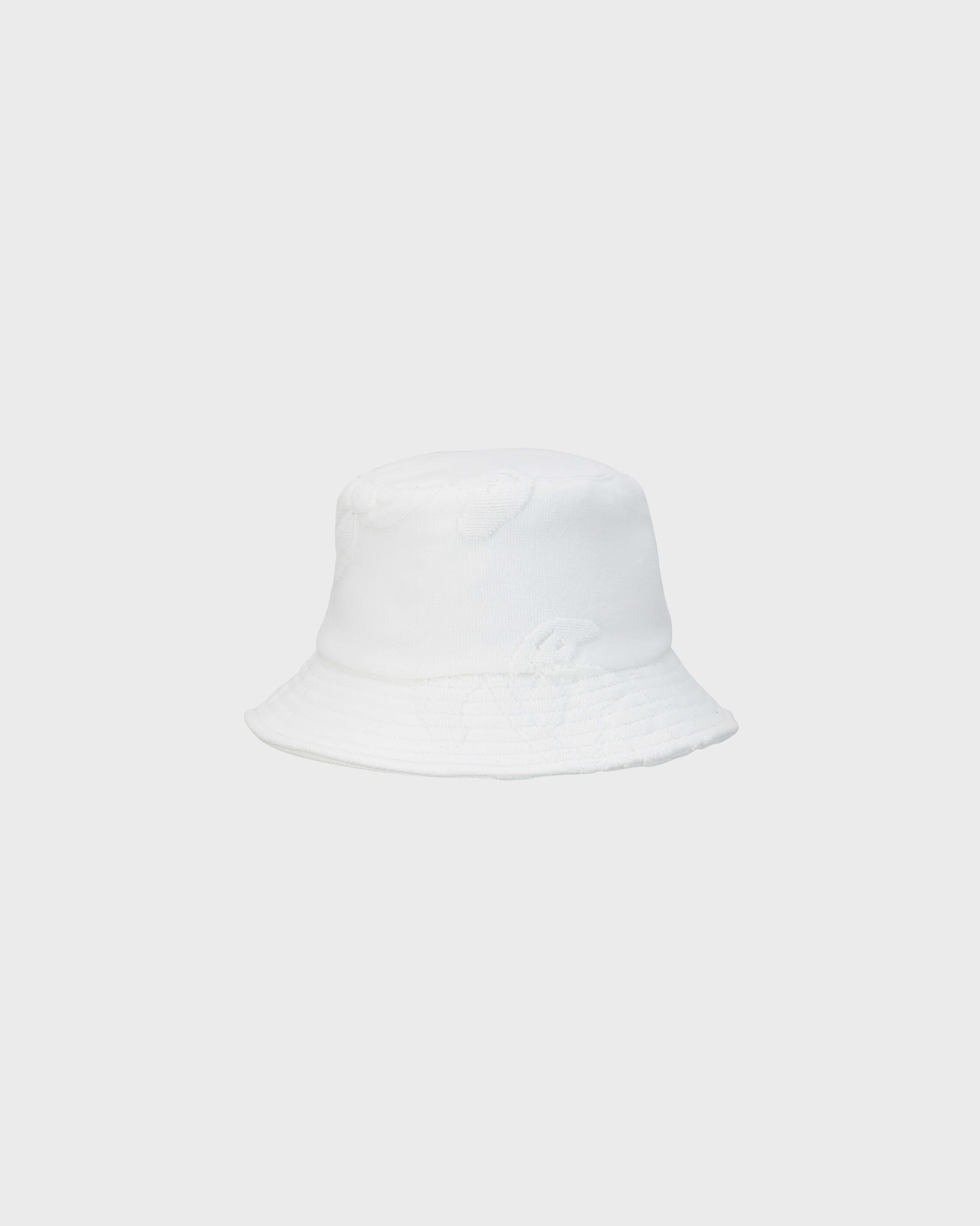 Terry Bucket Hat Turtle Jacquard WHITE back view