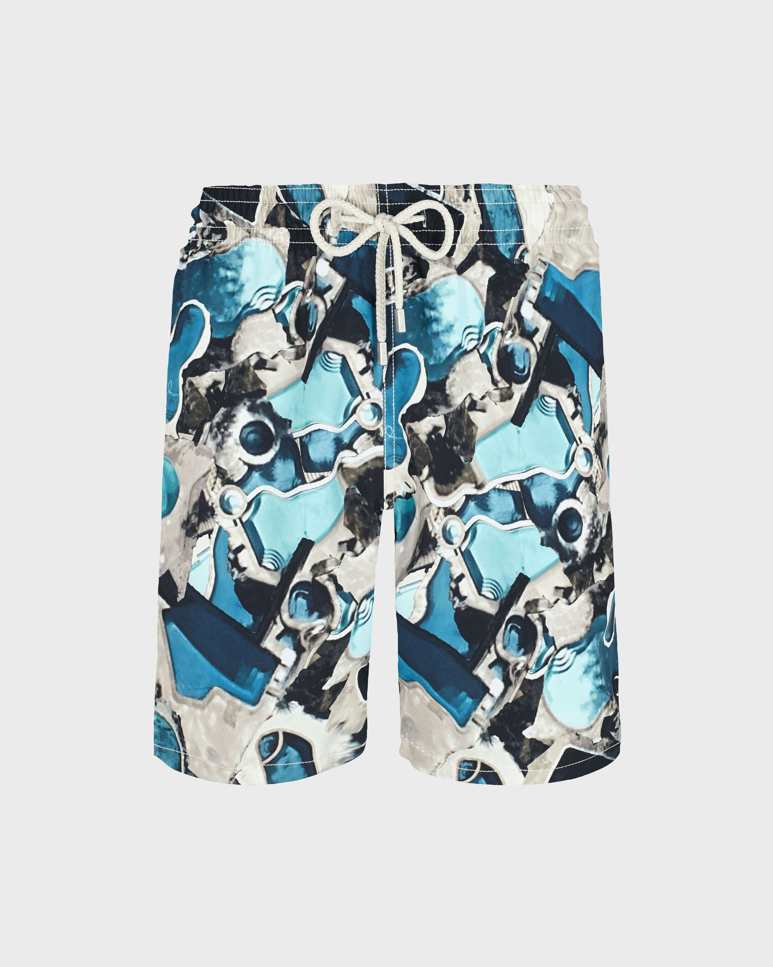 Men Long Swim Shorts Californian Pool Dogtown - Vilebrequin x Highsnobiety BLUE NOTE front view