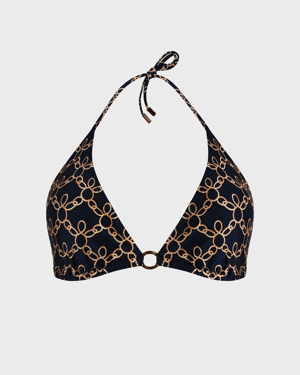 Vilebrequin - Women Triangle Bikini Top Turtles Chain - Swimwear - Flox - Blue - Size S