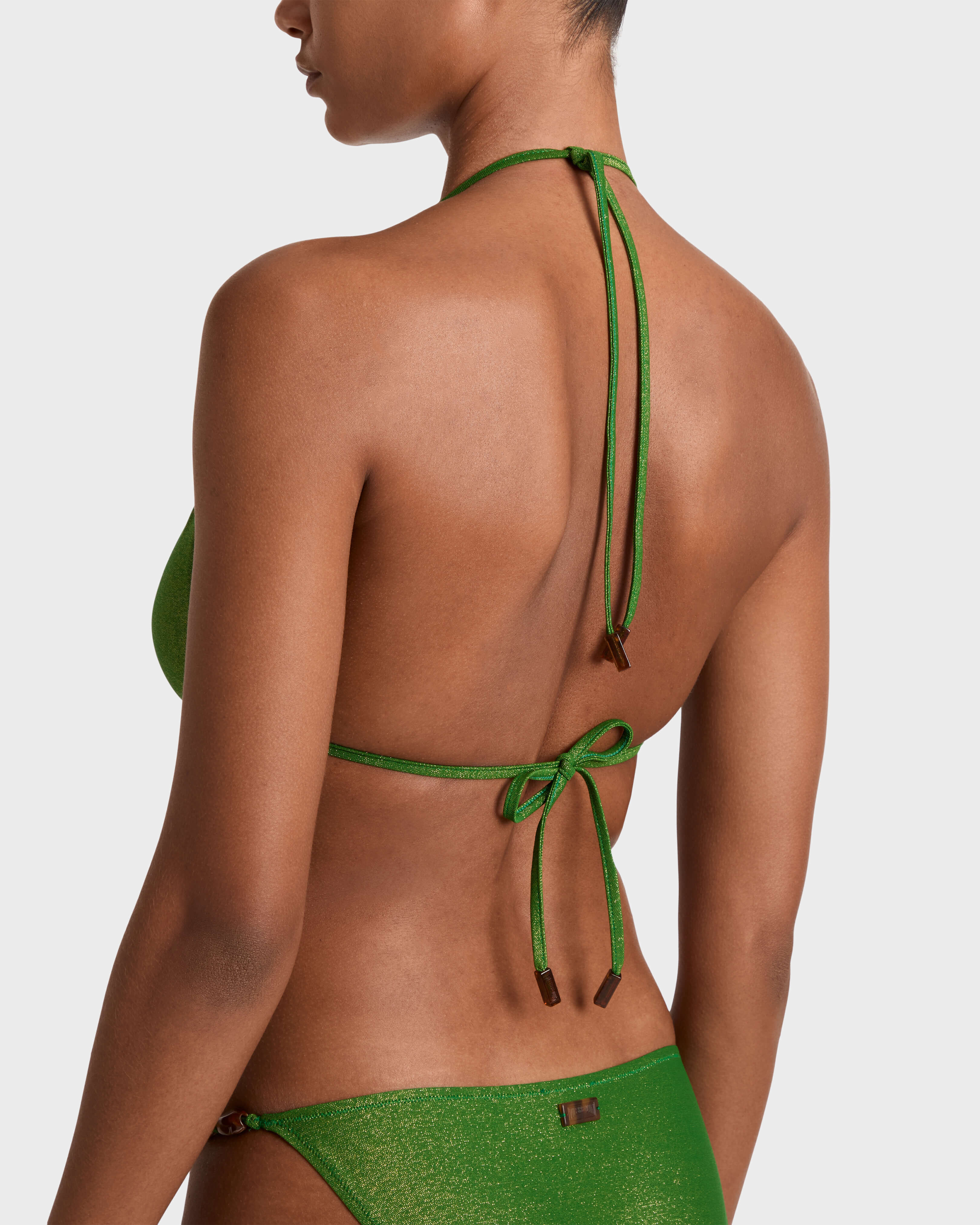 Women Triangle Bikini Top Iridescent Jersey TROPICAL supp1 view