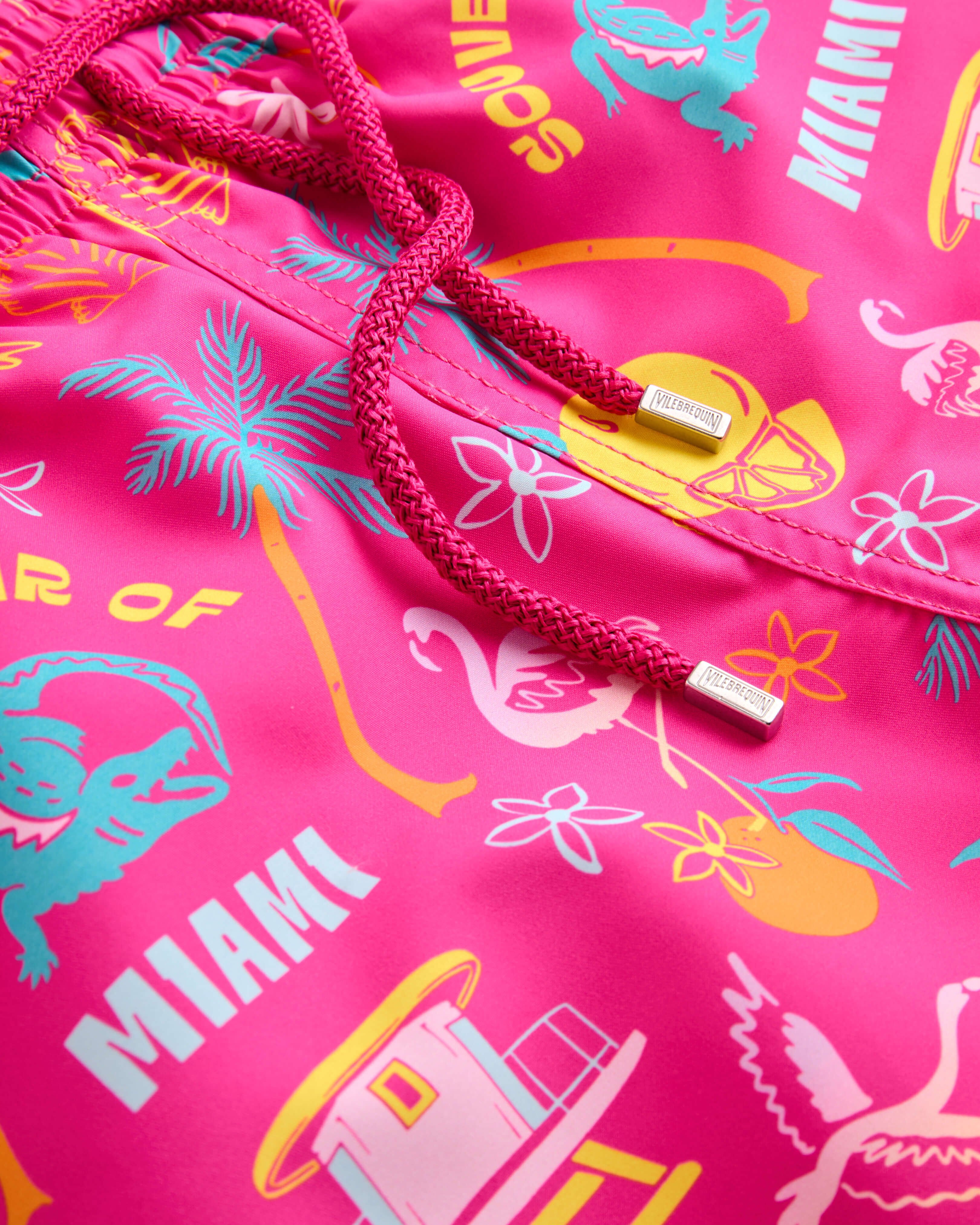 Men Swim Shorts Miami BOUGAINVILLEA look1 view