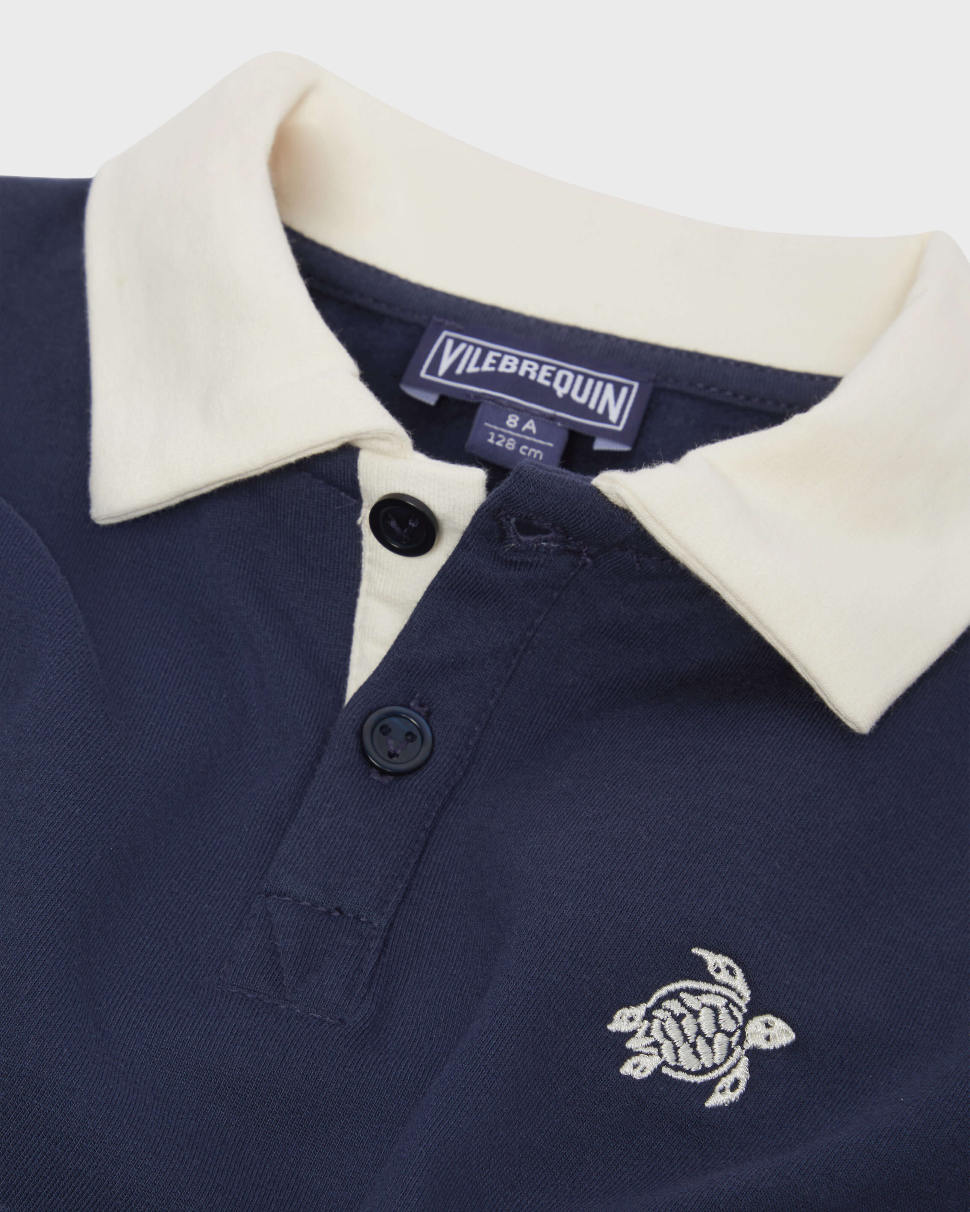 Boys Long Sleeves Bicolor Polo NAVY look1 view