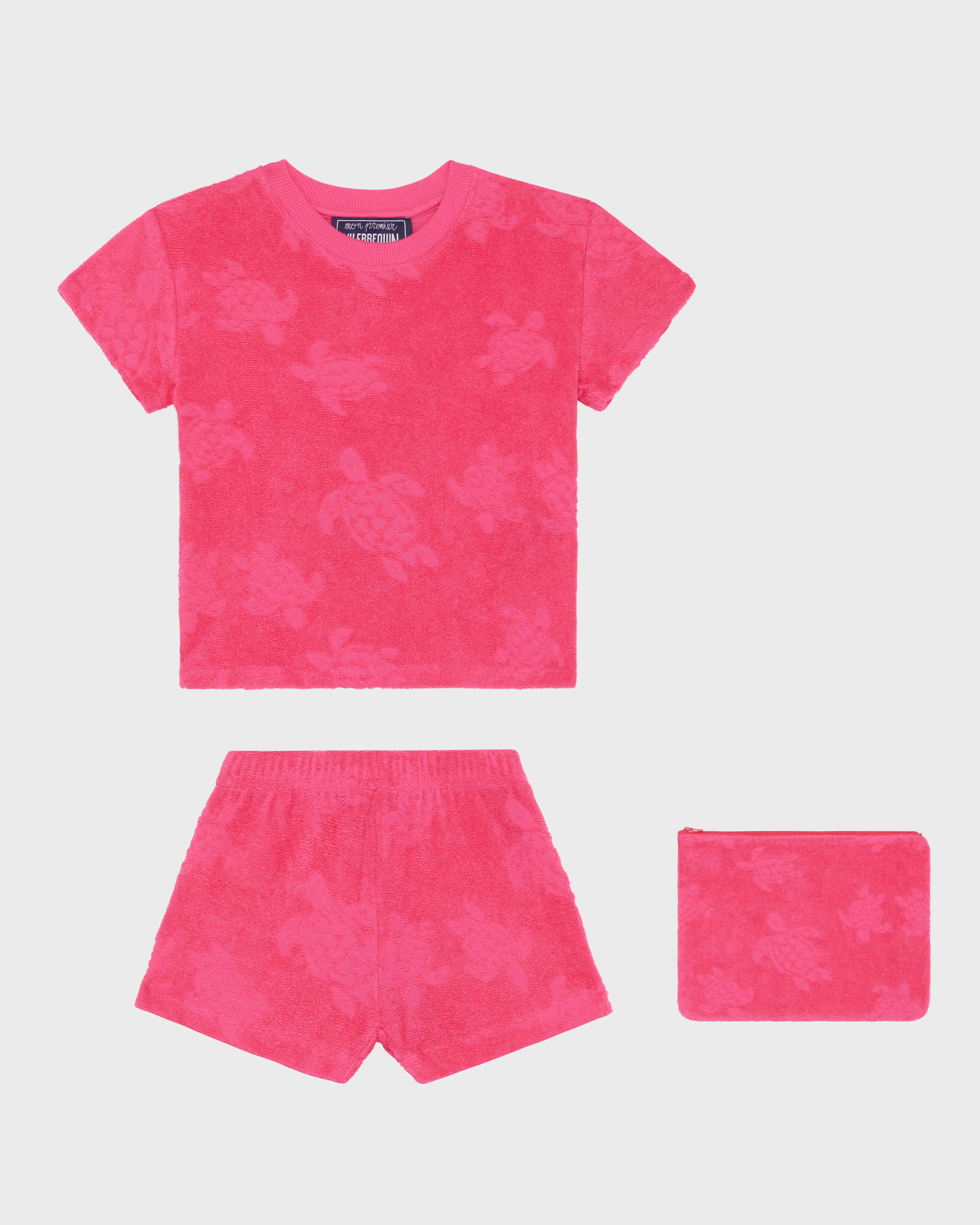 Completo neonato in spugna jacquard BOUGAINVILLEA frontworn view