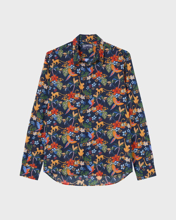 Vilebrequin - Men Cotton Voile Shirt Salvador - Shirt - Caracal - Blue - Size L