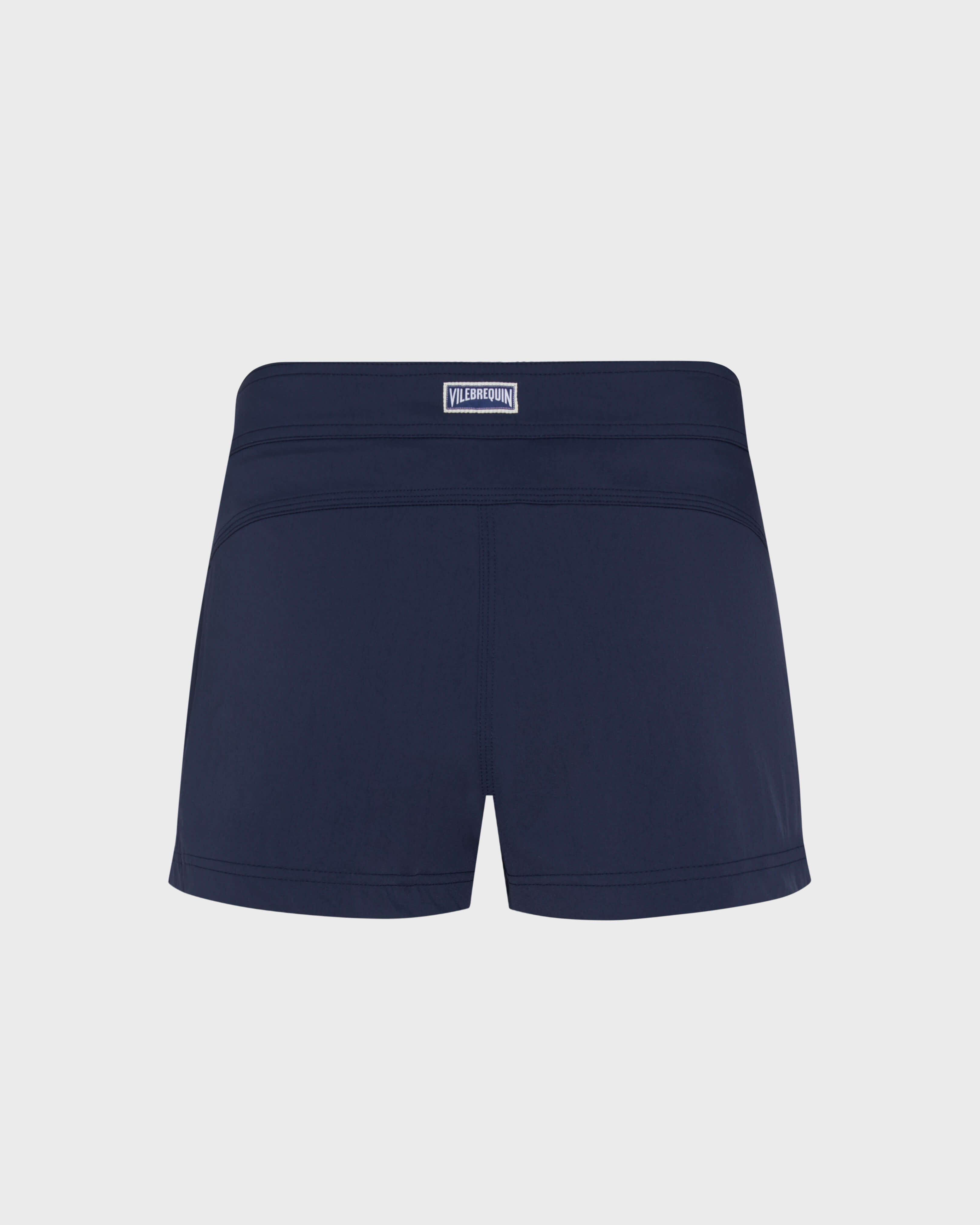 Pantaloncini mare donna tinta unita BLU MARINE back view