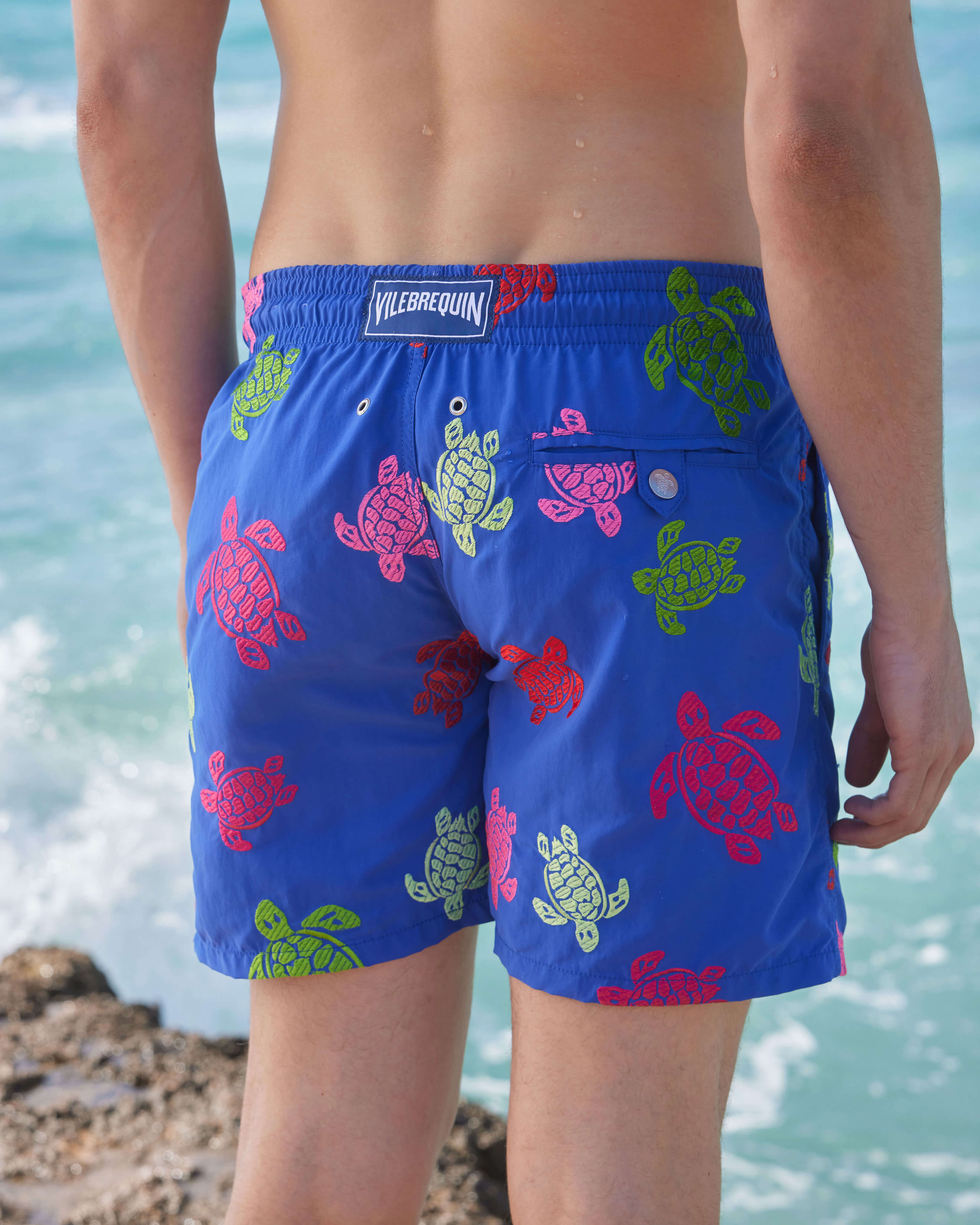 Men Swim Shorts Embroidered Tortue Multicolore - Limited Edition MARRAKECH override view