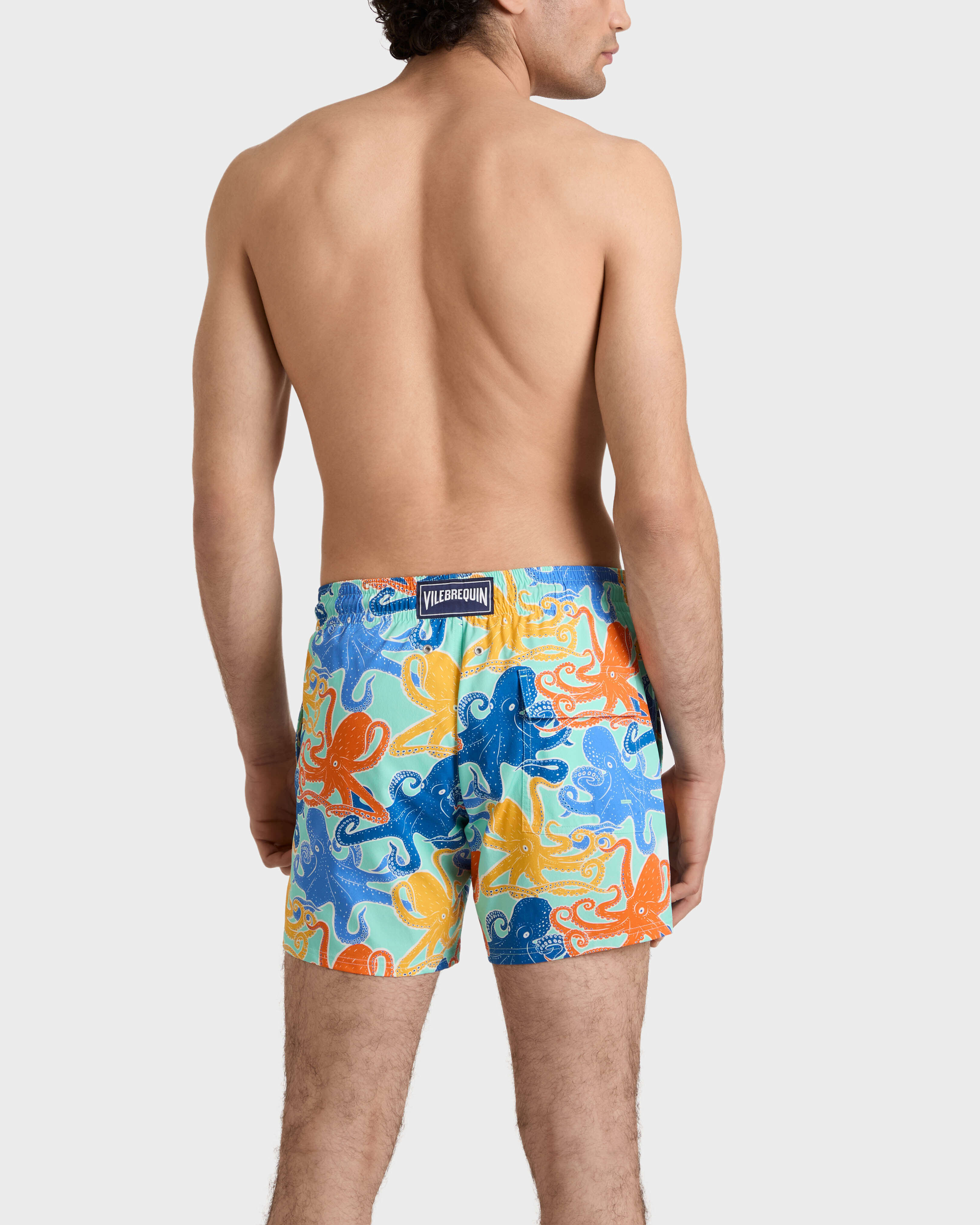 Kurze Octopussy Stretch-Badeshorts für Herren CARIBBEAN backworn view