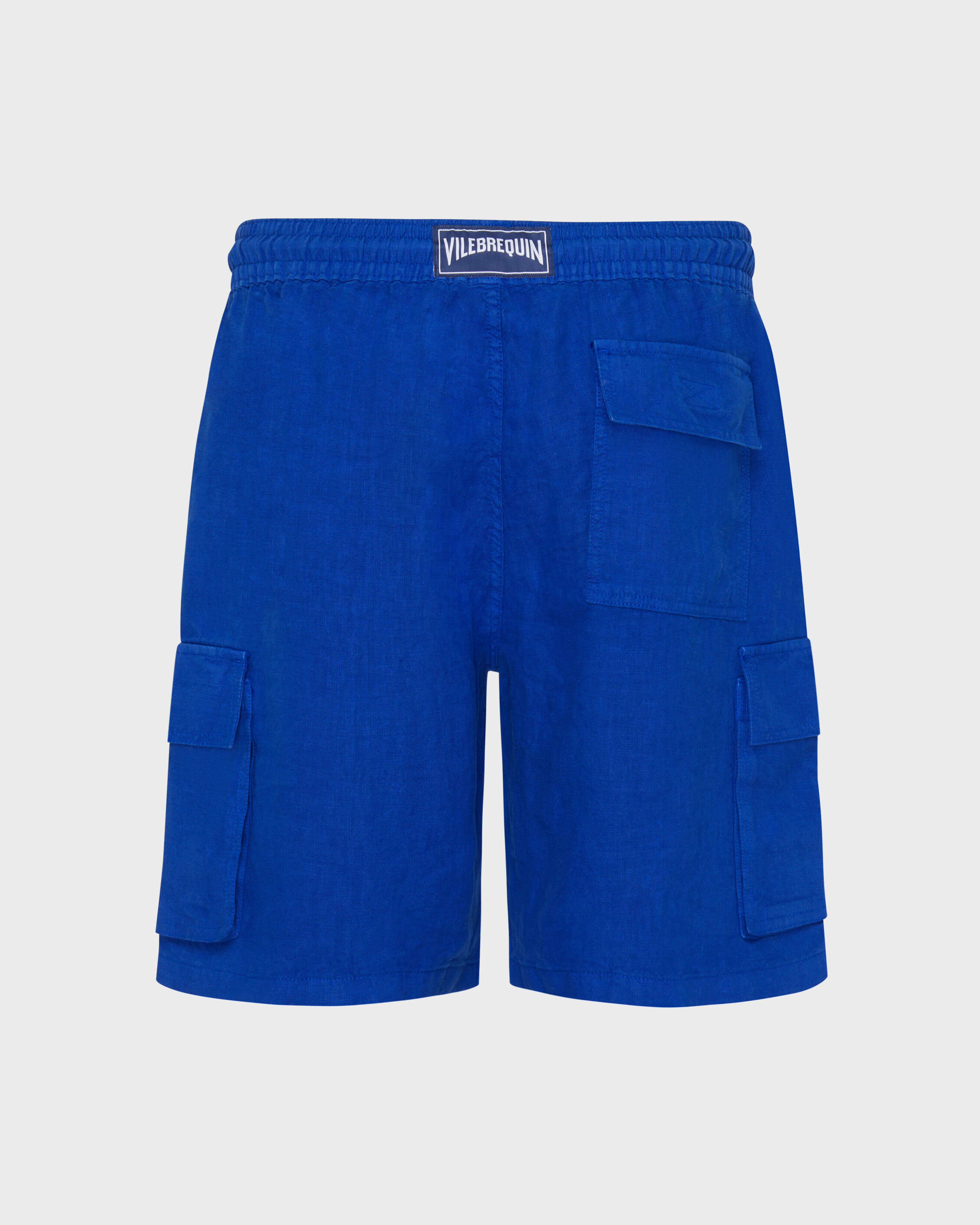 Men Linen Bermuda Shorts Cargo Pockets MARRAKECH back view