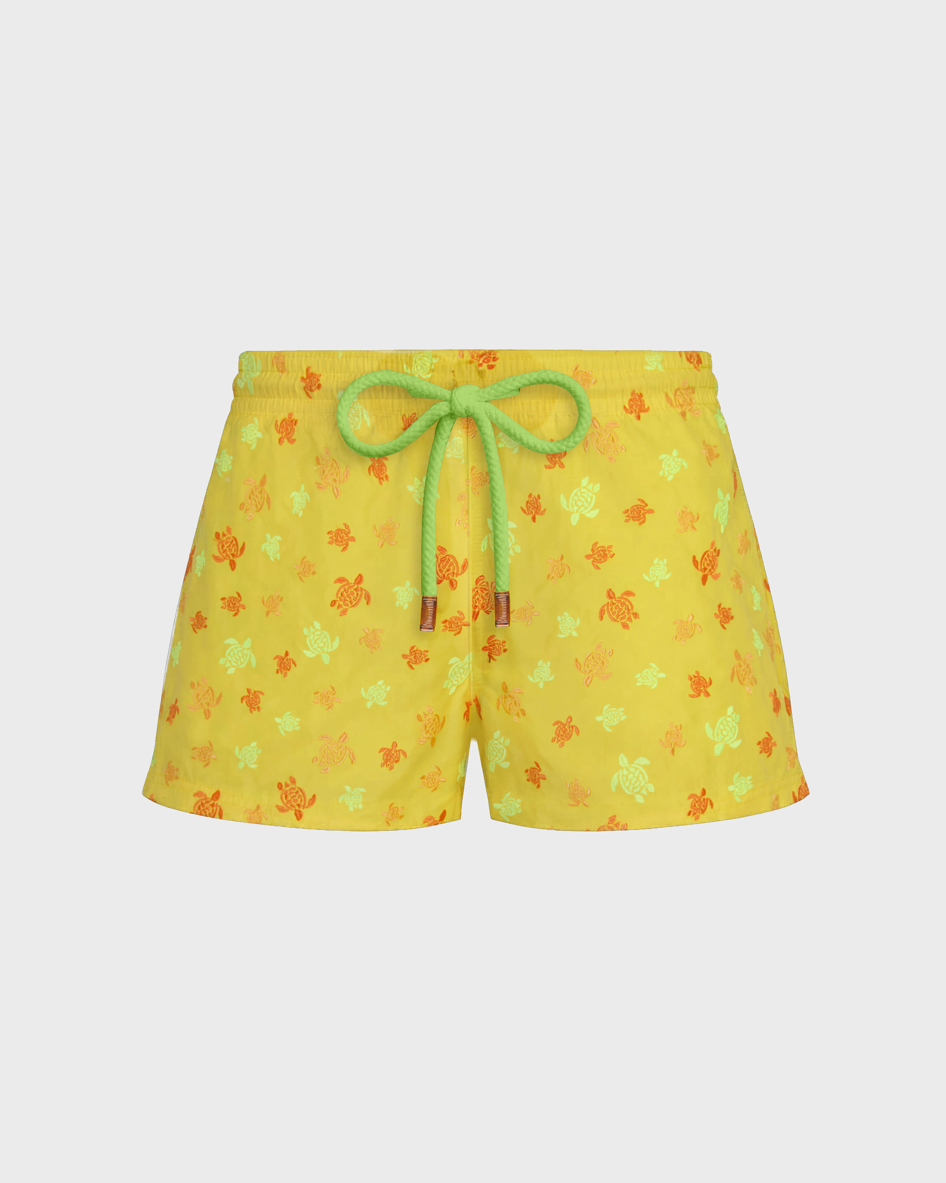 Short de bain brodé femme Micro Ronde des Tortues - Édition Limitée SOLEIL front view