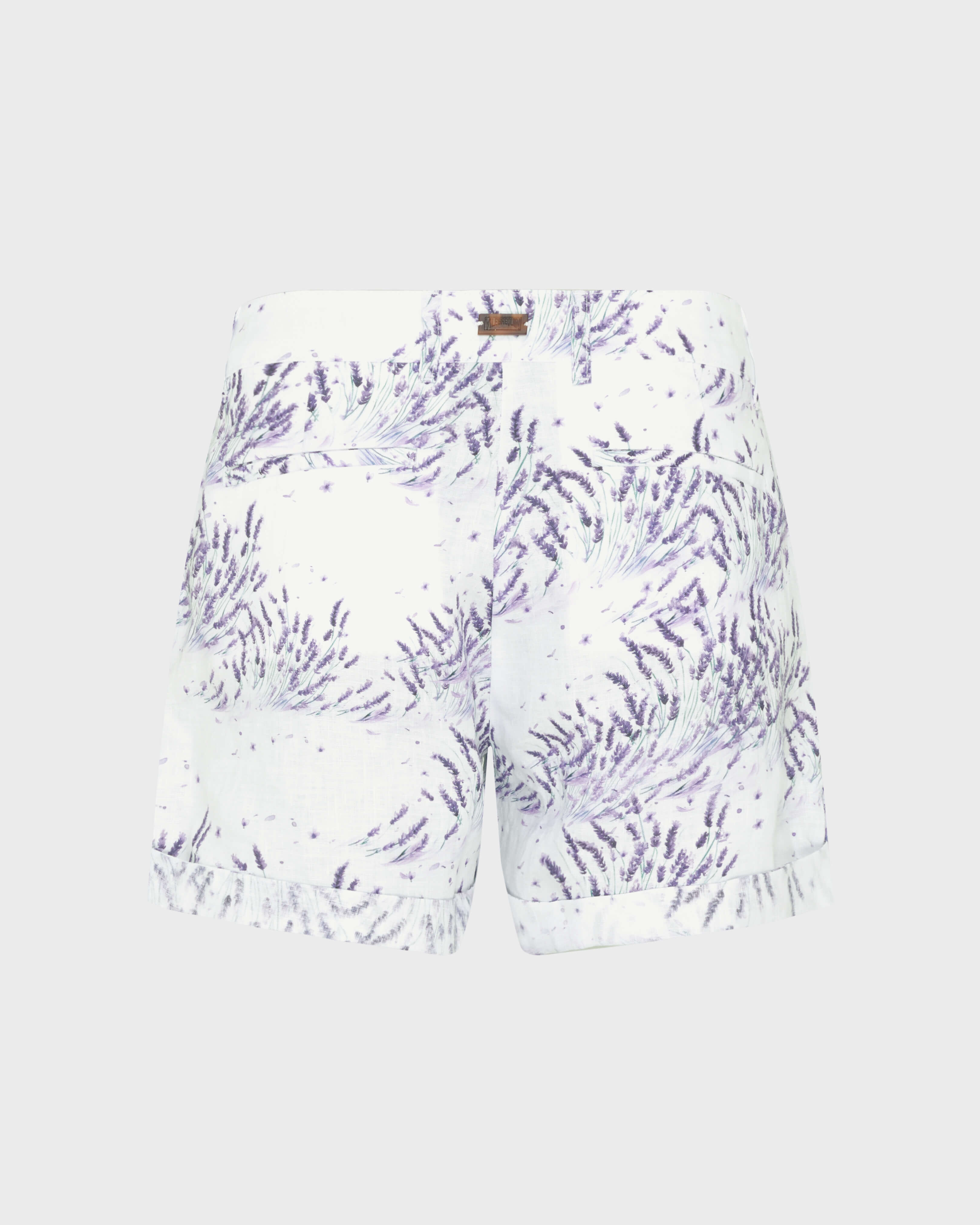 Lavender Bermudashorts aus Leinen für Damen WEISS back view