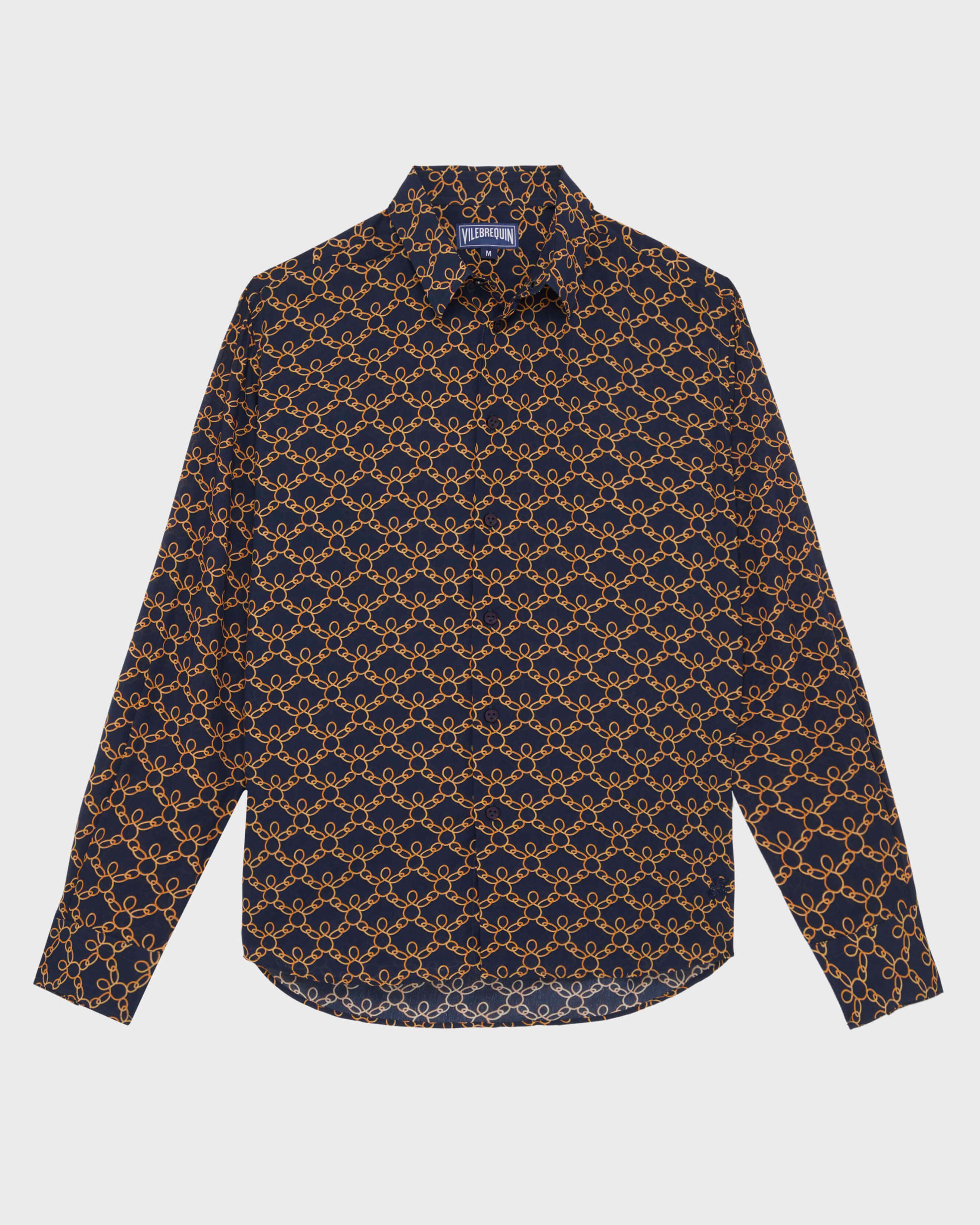 Camisa de algodón Turtles Chain para hombre AZUL MARINO front view