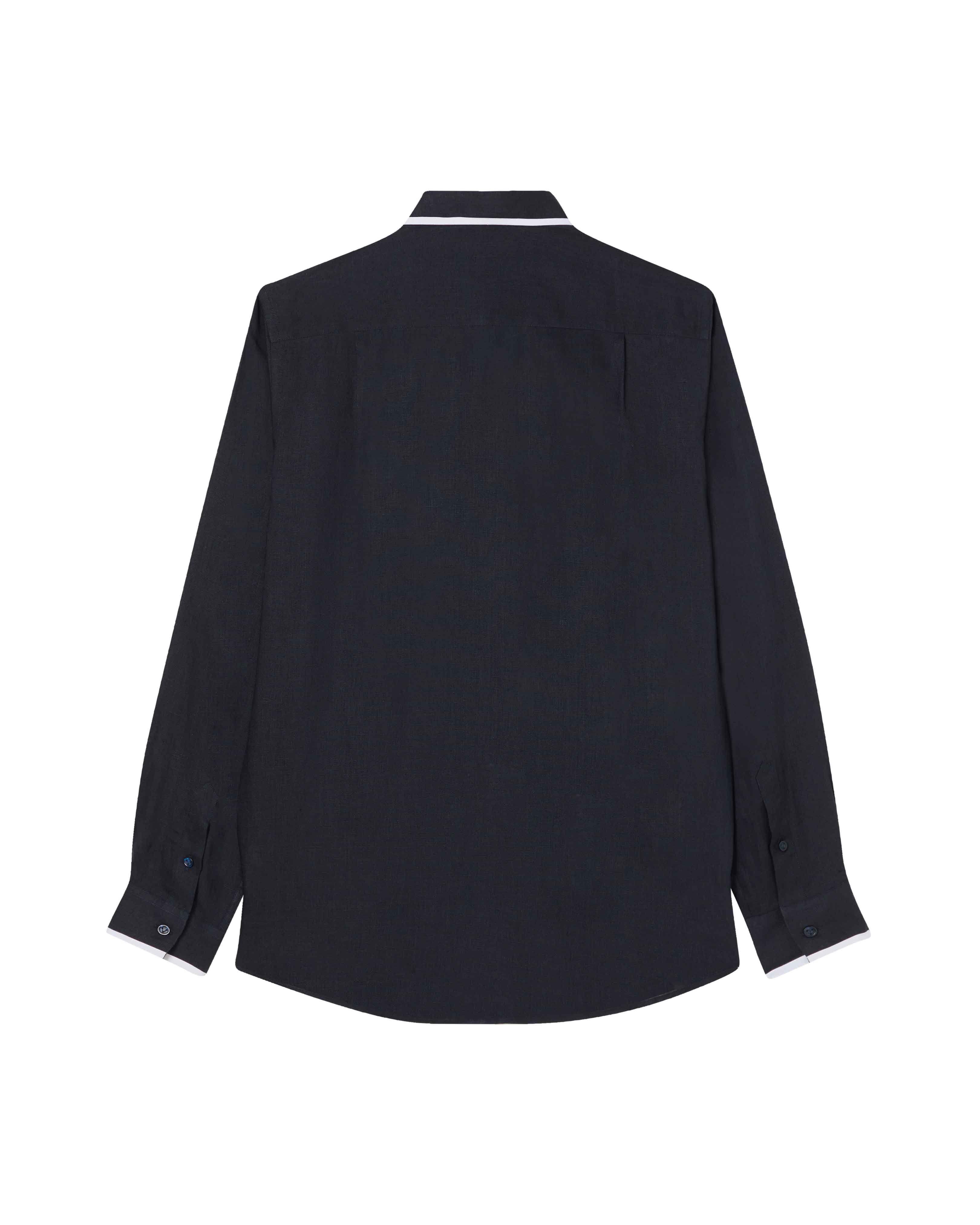 Chemise en lin homme BLEU MARINE back view