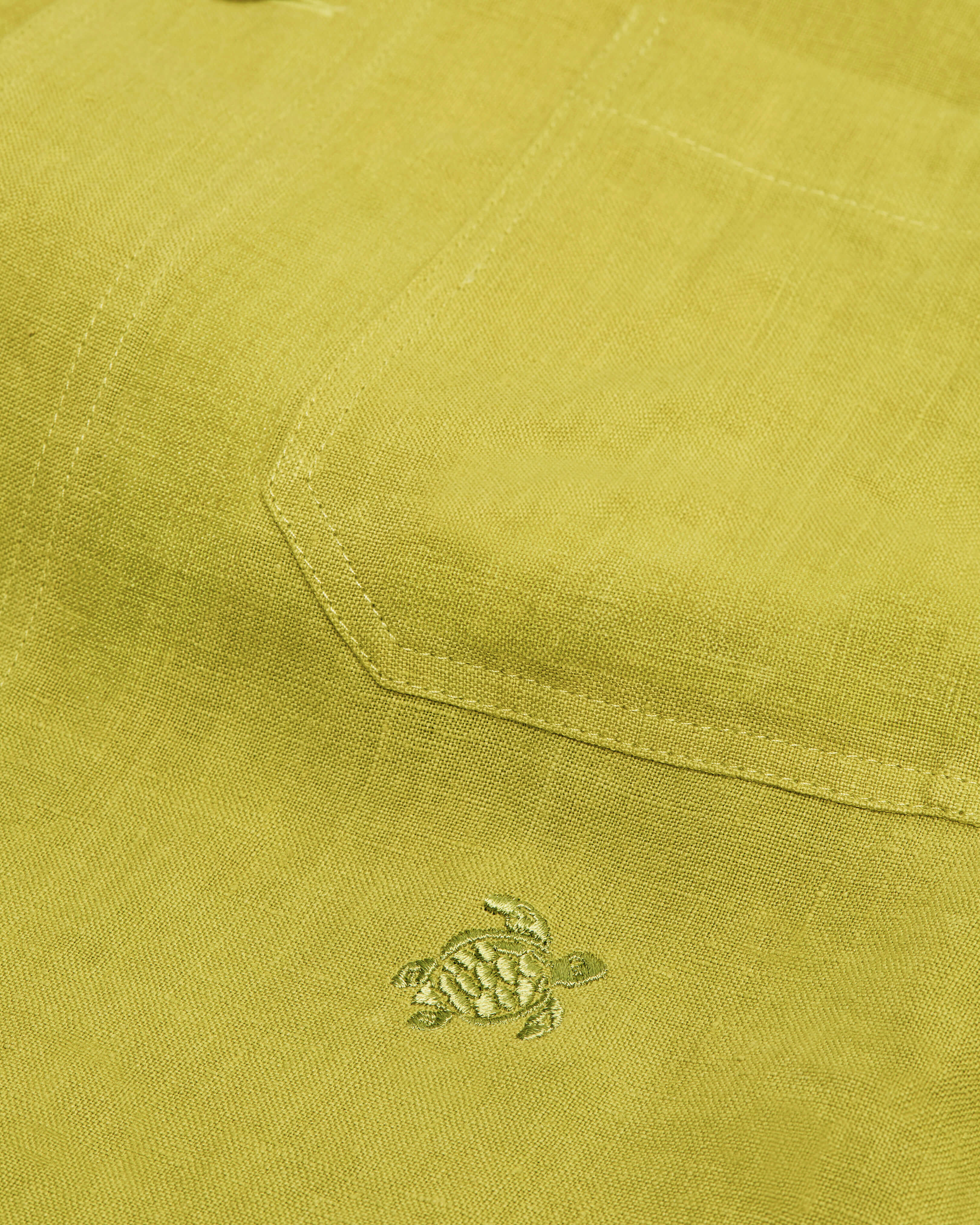 Overshirt uomo in lino tinta unita VERDE PALLIDO supp4 view