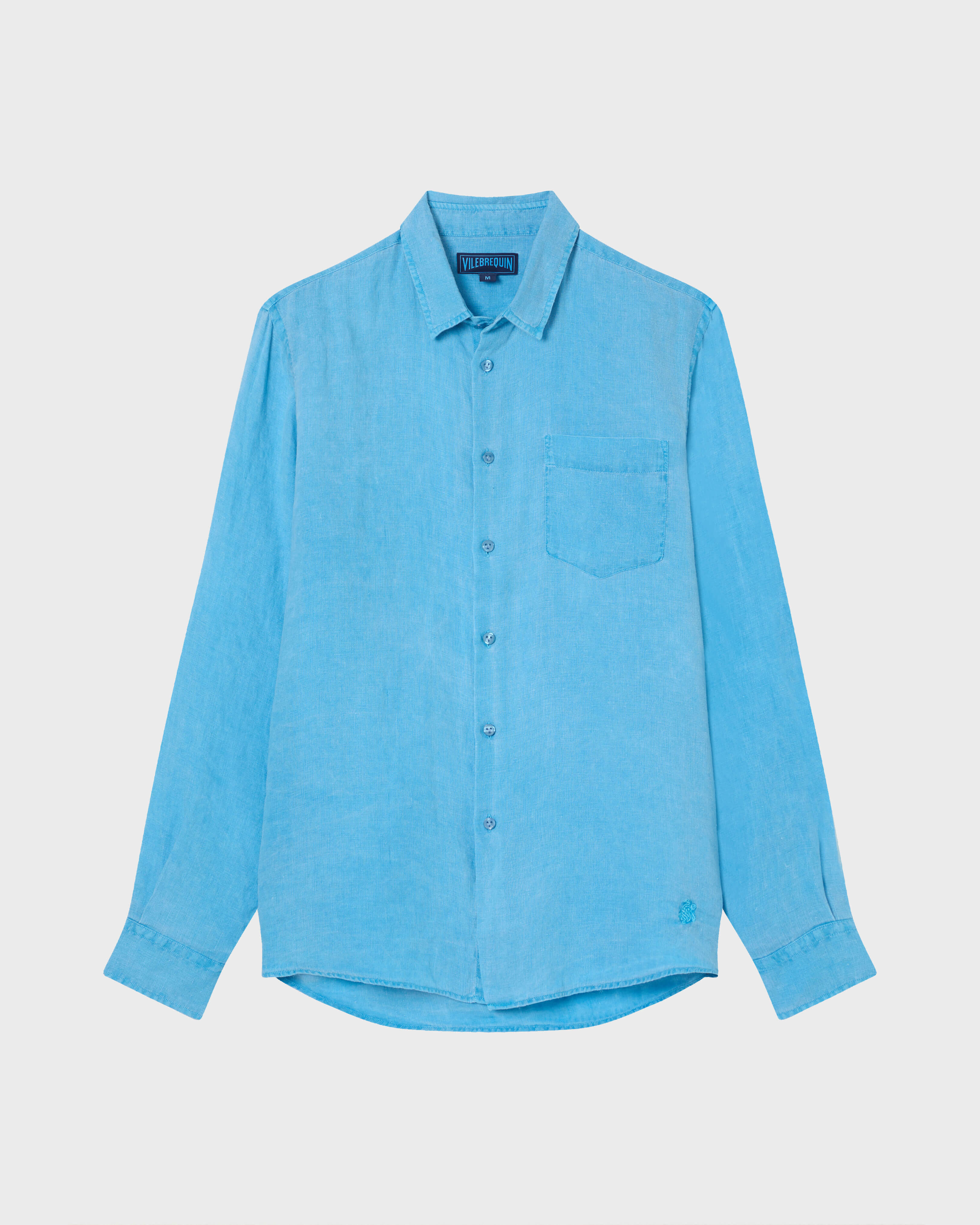 Camisa de lino teñida con tinte mineral para hombre LARIMAR front view