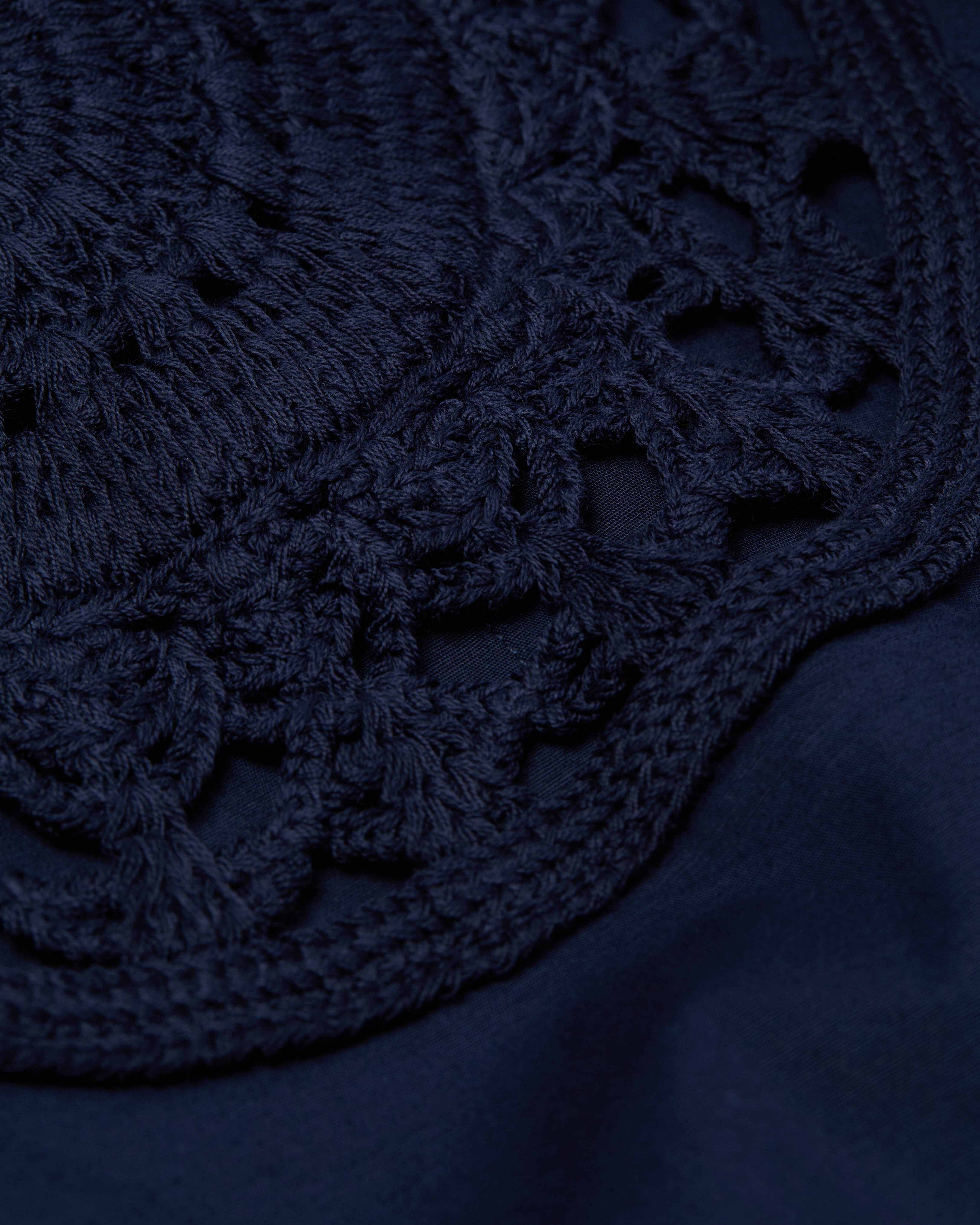 Midi-Kleid aus Popeline mit Häkel-Medaillon MARINEBLAU supp4 view