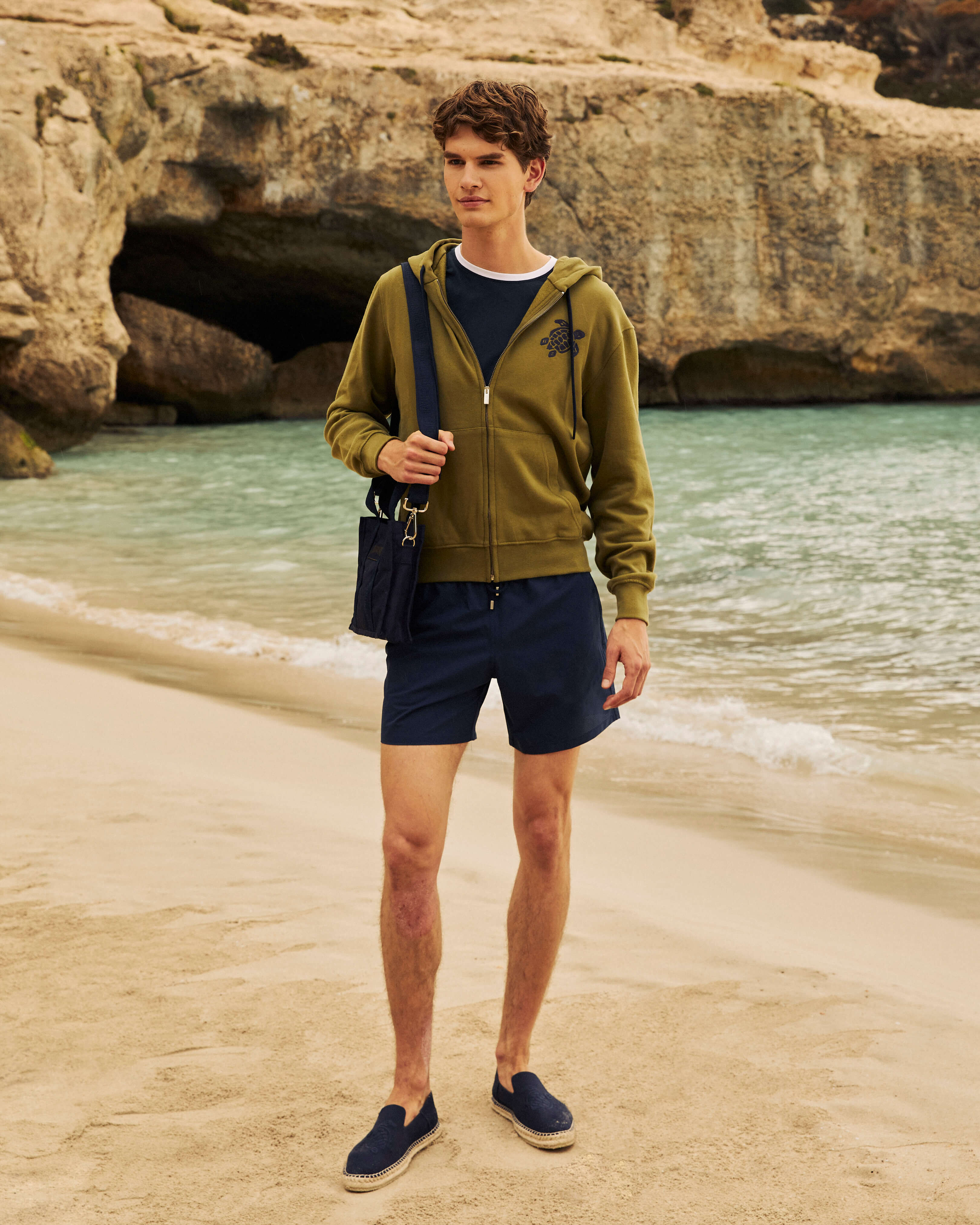 Men Navy Micro-perforated Look  look1 view