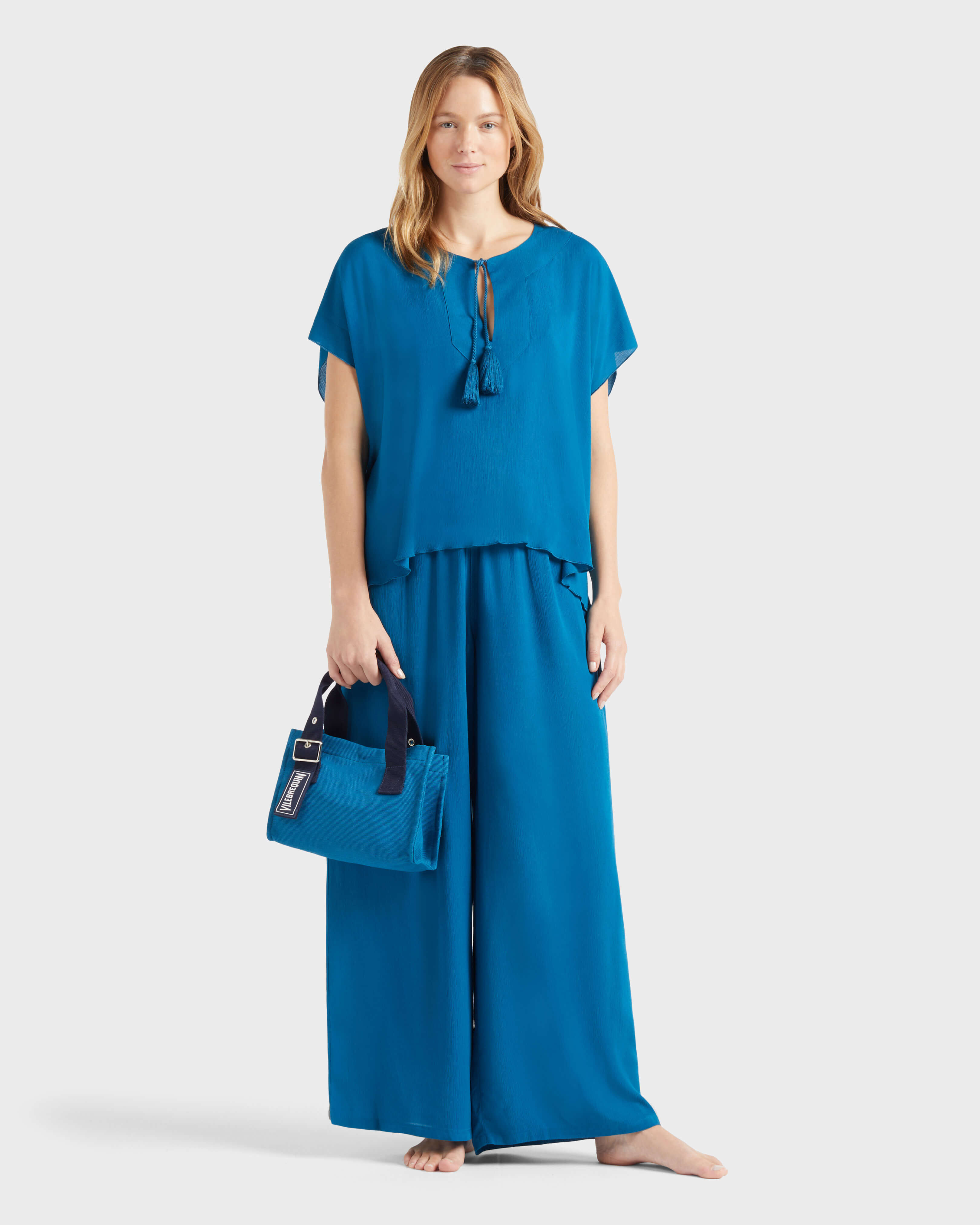 Women Viscose Shirt Solid PEACOCK supp1 view