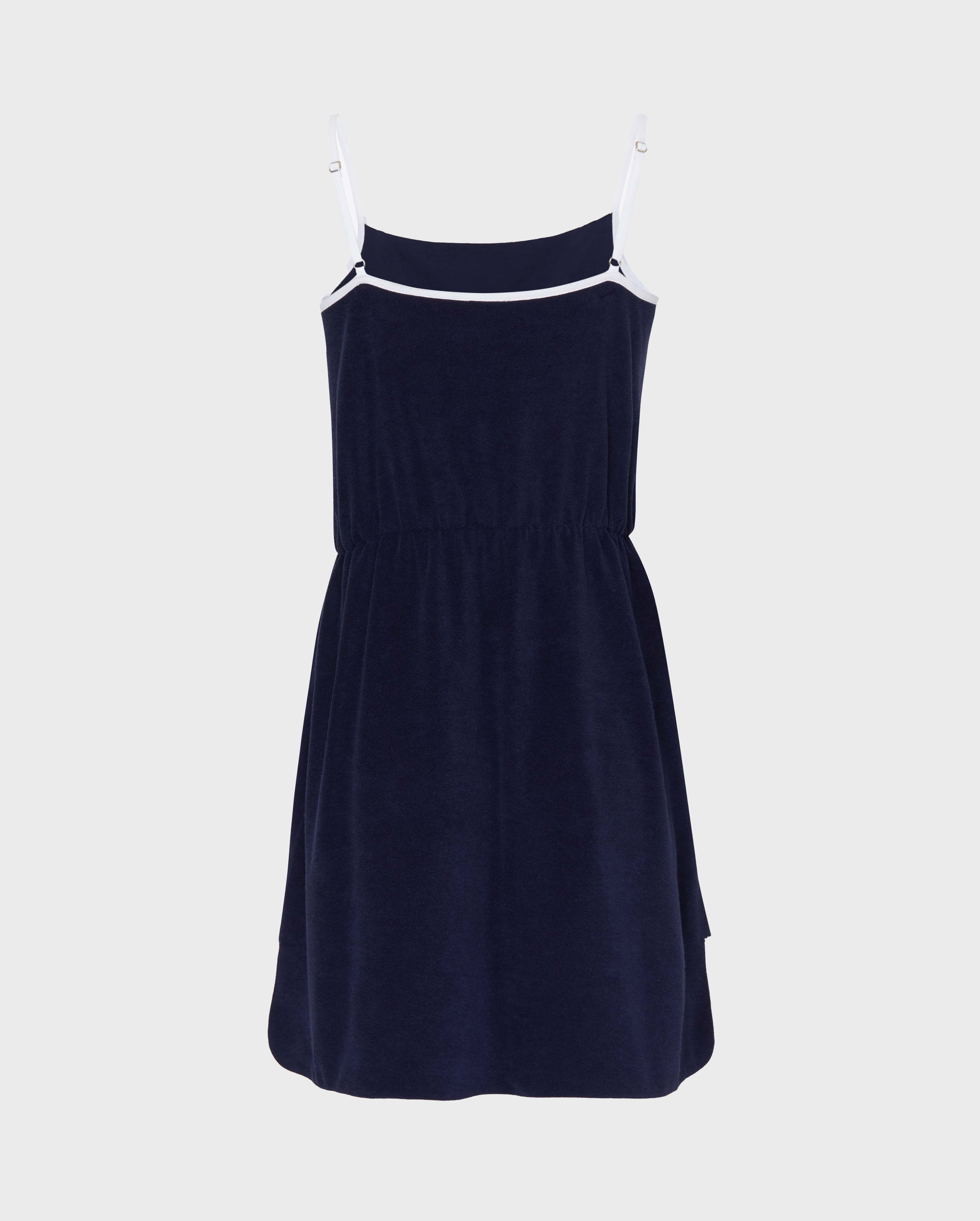 Women Terry Tank Dress VBQ Line NAVY back view