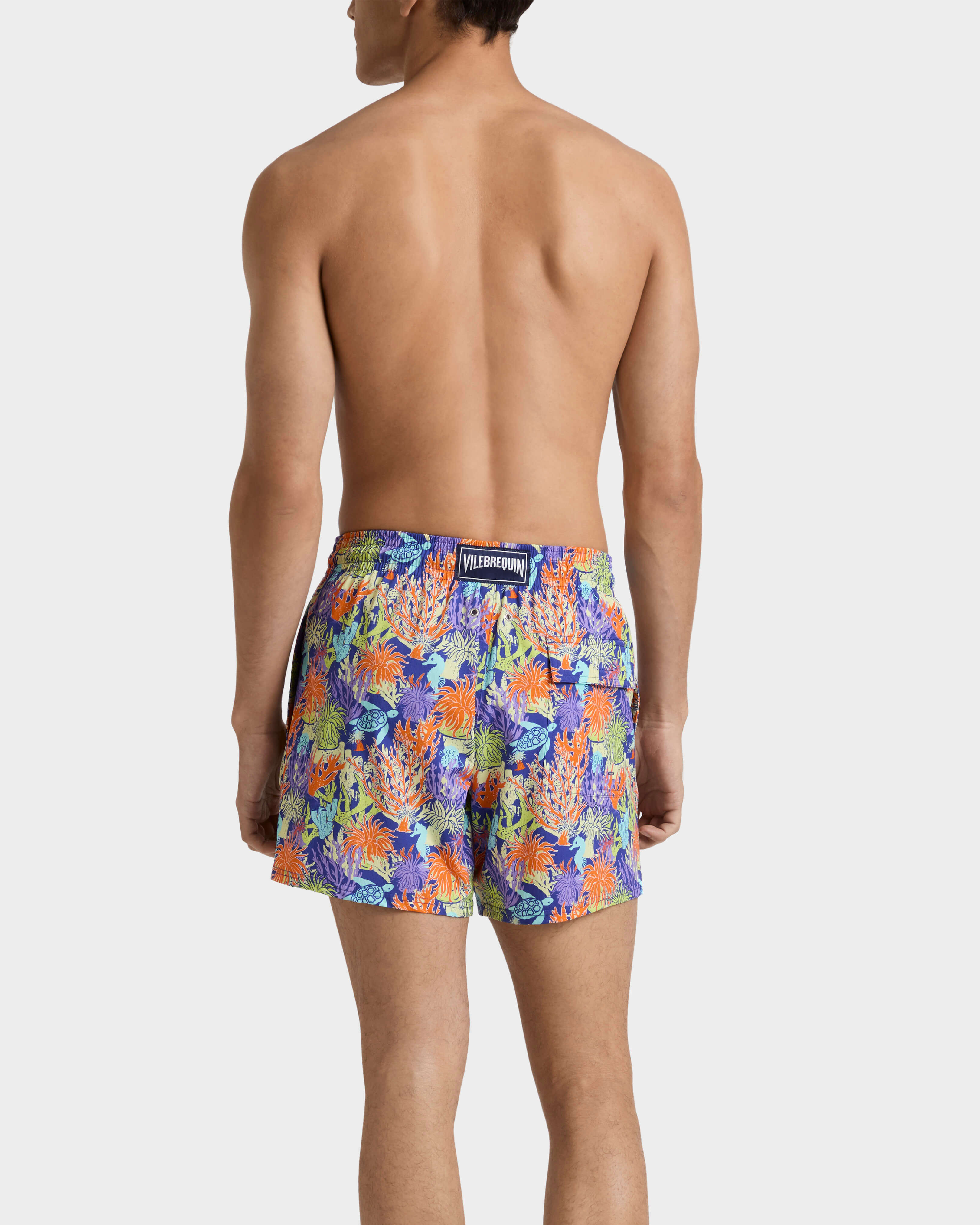 Men Stretch Short Swim Shorts Aquatic Life VERSAILLES backworn view