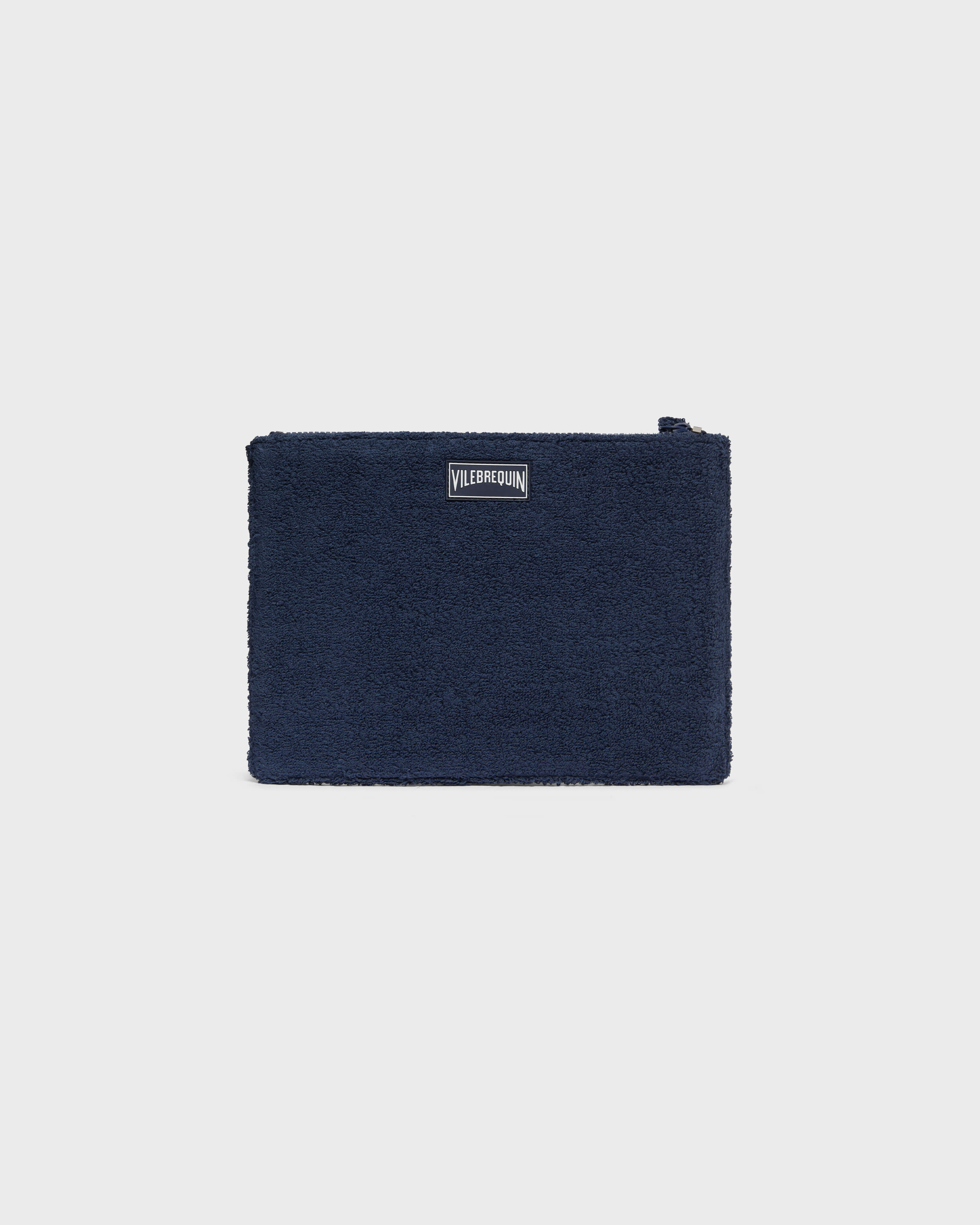 Terry Pouch Embroidered Turtle NAVY back view