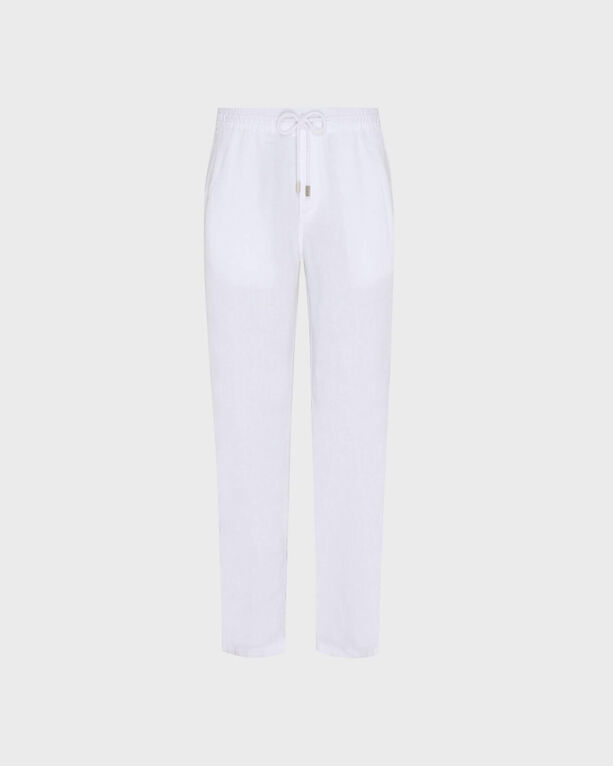 Vilebrequin - Men Linen Comfort Pants Solid - Pant - Pacha - White - Size XL