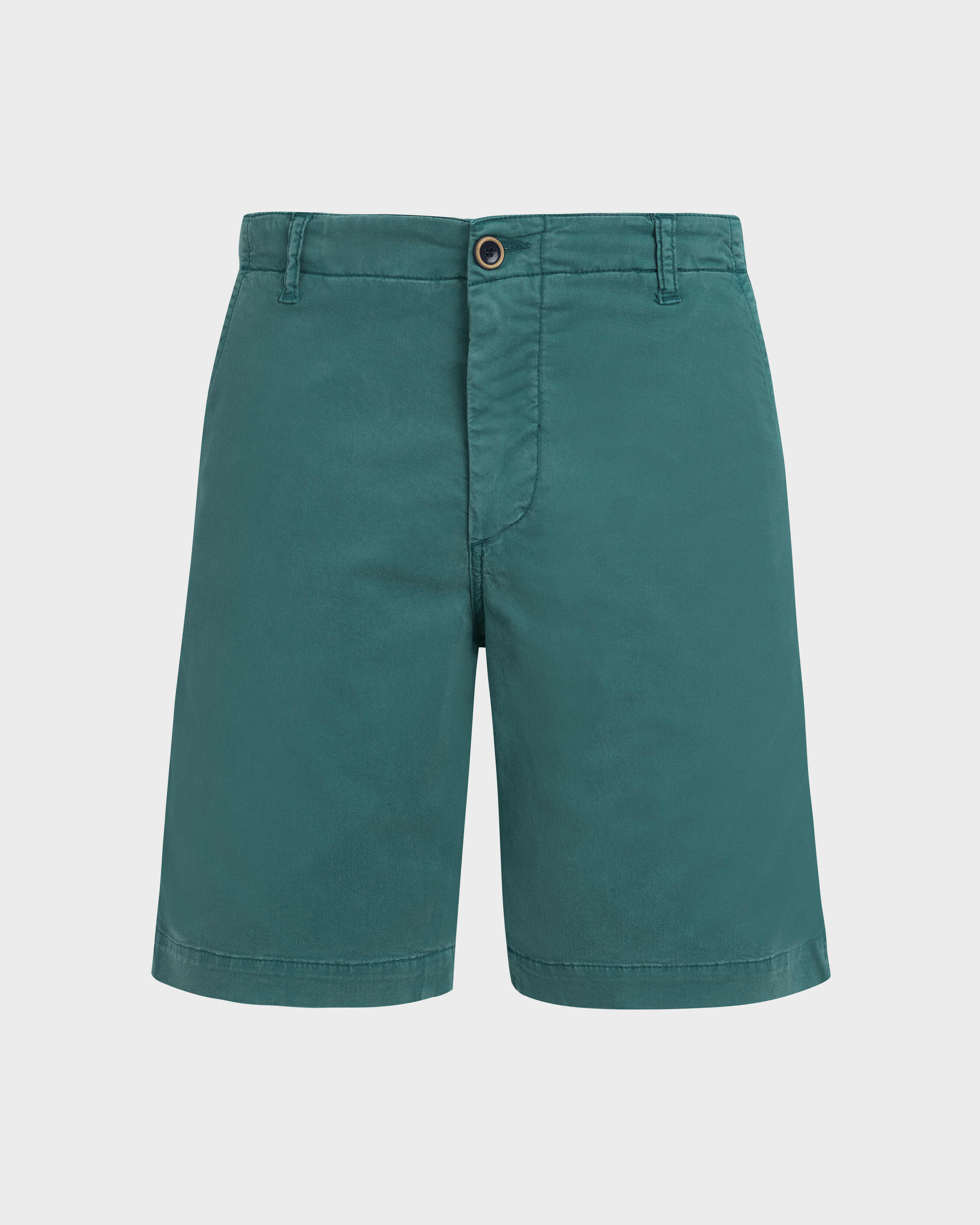 Men Tencel Cotton Bermuda Shorts Solid EMERALD front view