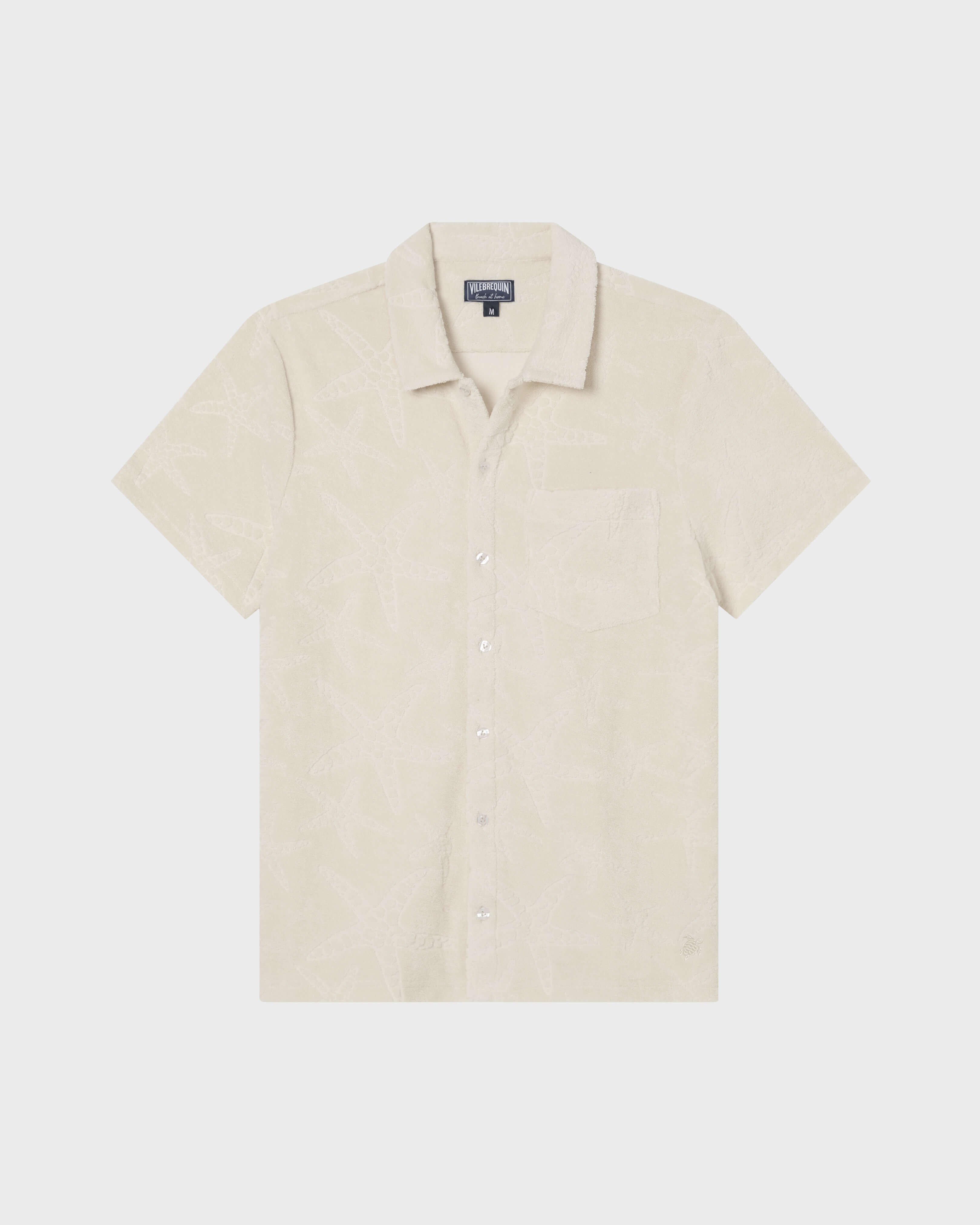 Men Terry Bowling Shirt Starfish Jacquard BRUME front view