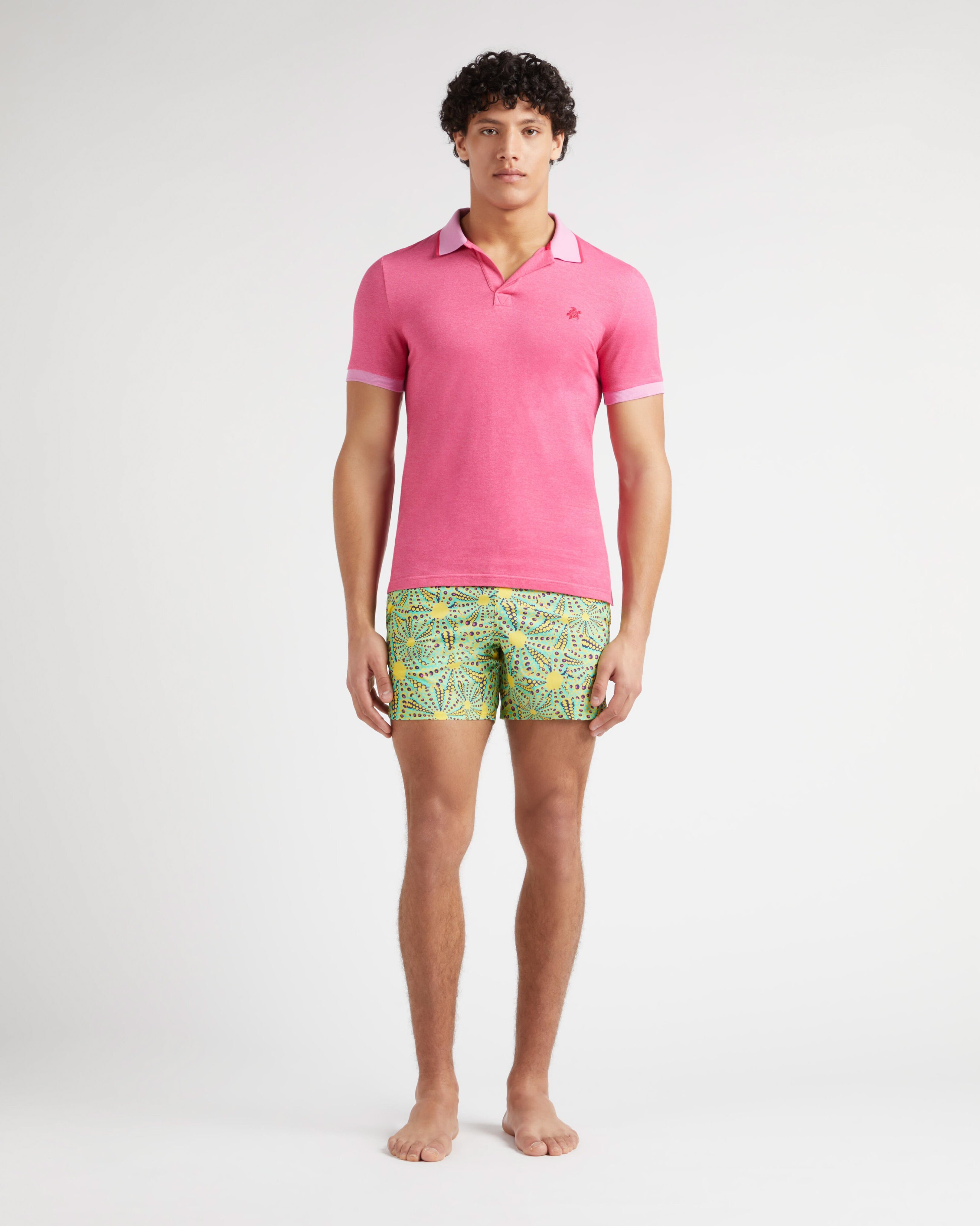 Polo de algodón de color liso para hombre PETUNIA frontworn view