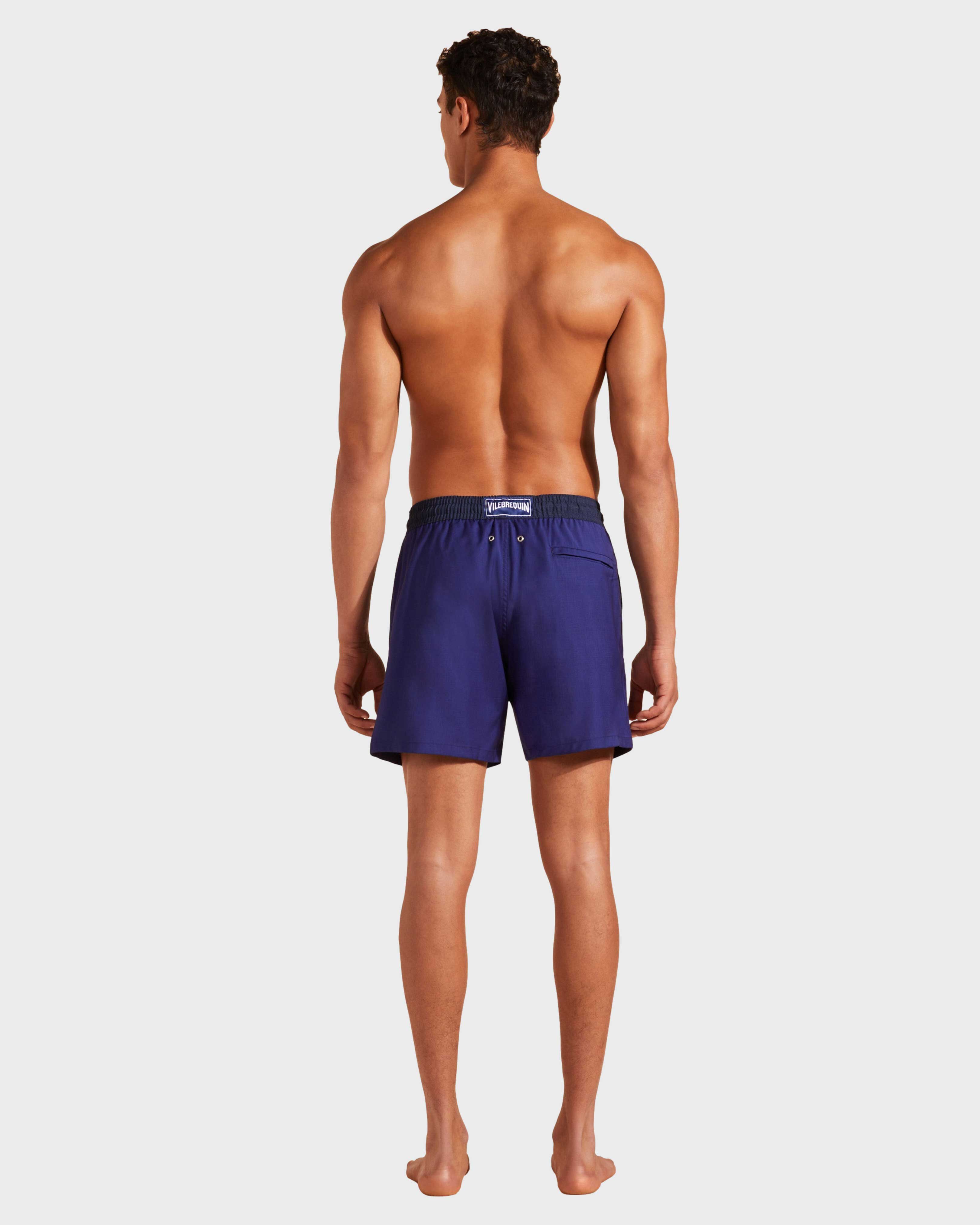 Bañador de lana con estampado Super 120'S para hombre MIDNIGHT backworn view