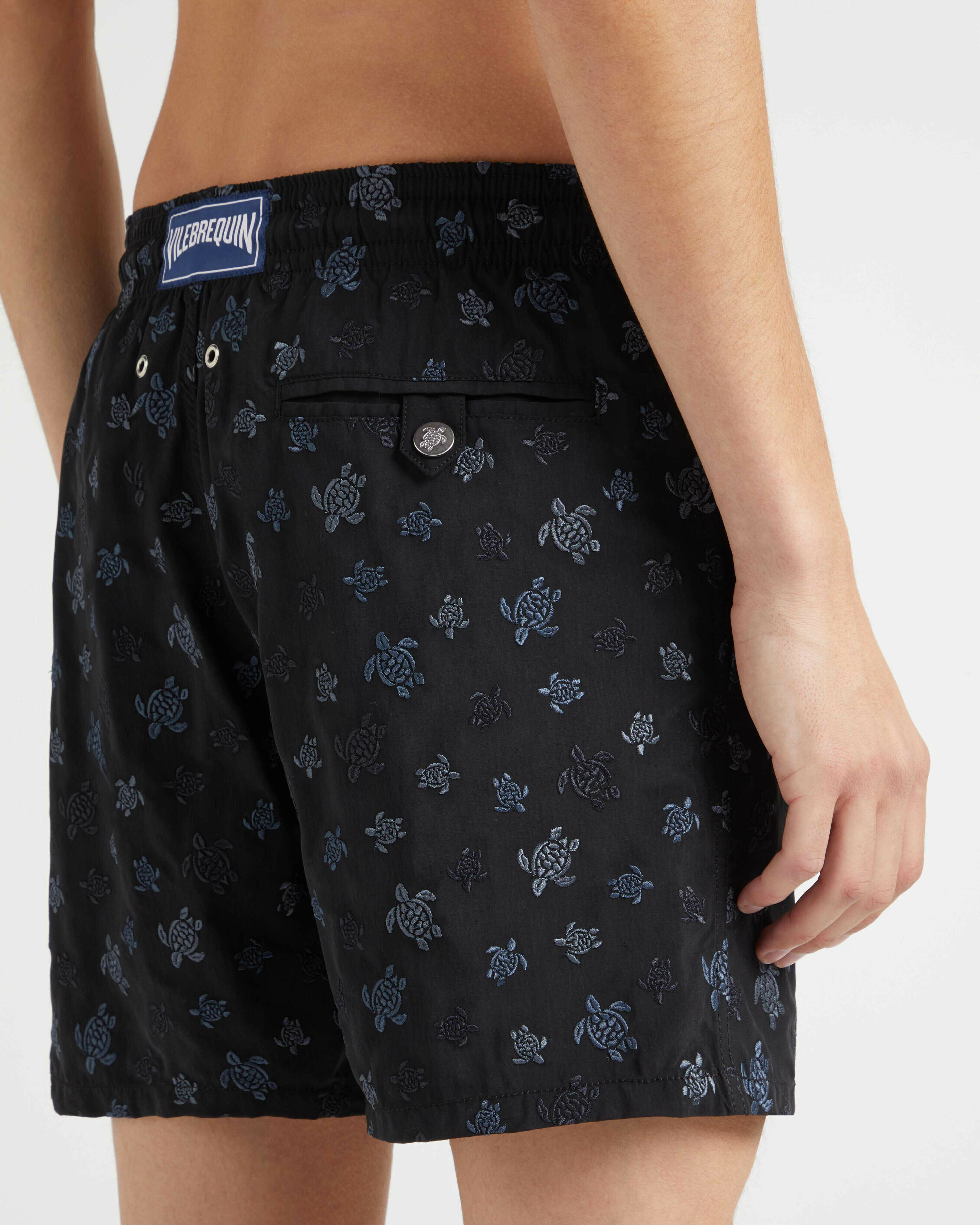 Men Swim Shorts Embroidered Ronde des Tortues - Limited Edition BLACK supp2 view