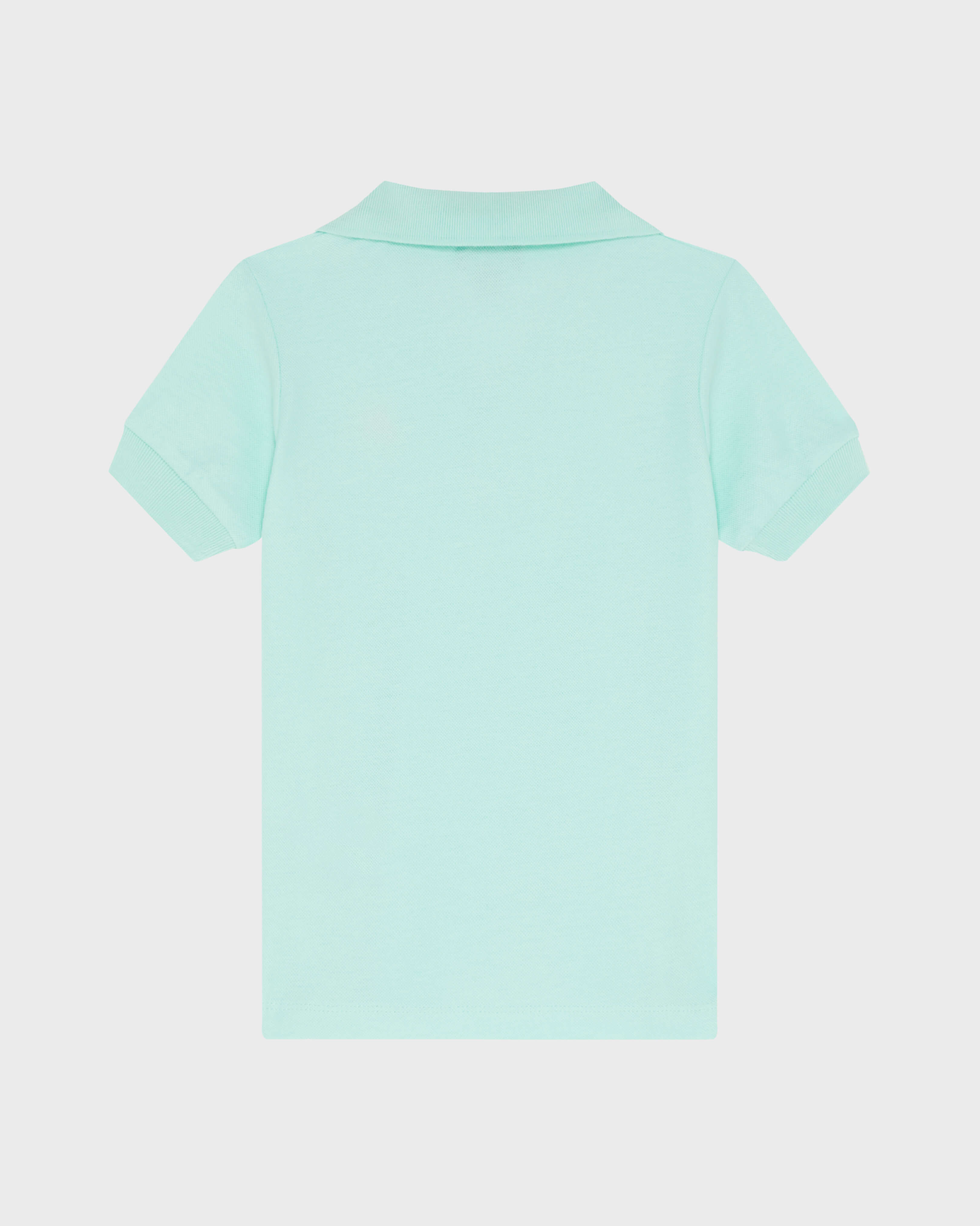 Boys Pique Cotton Polo Embroidered Turtle CARIBBEAN back view