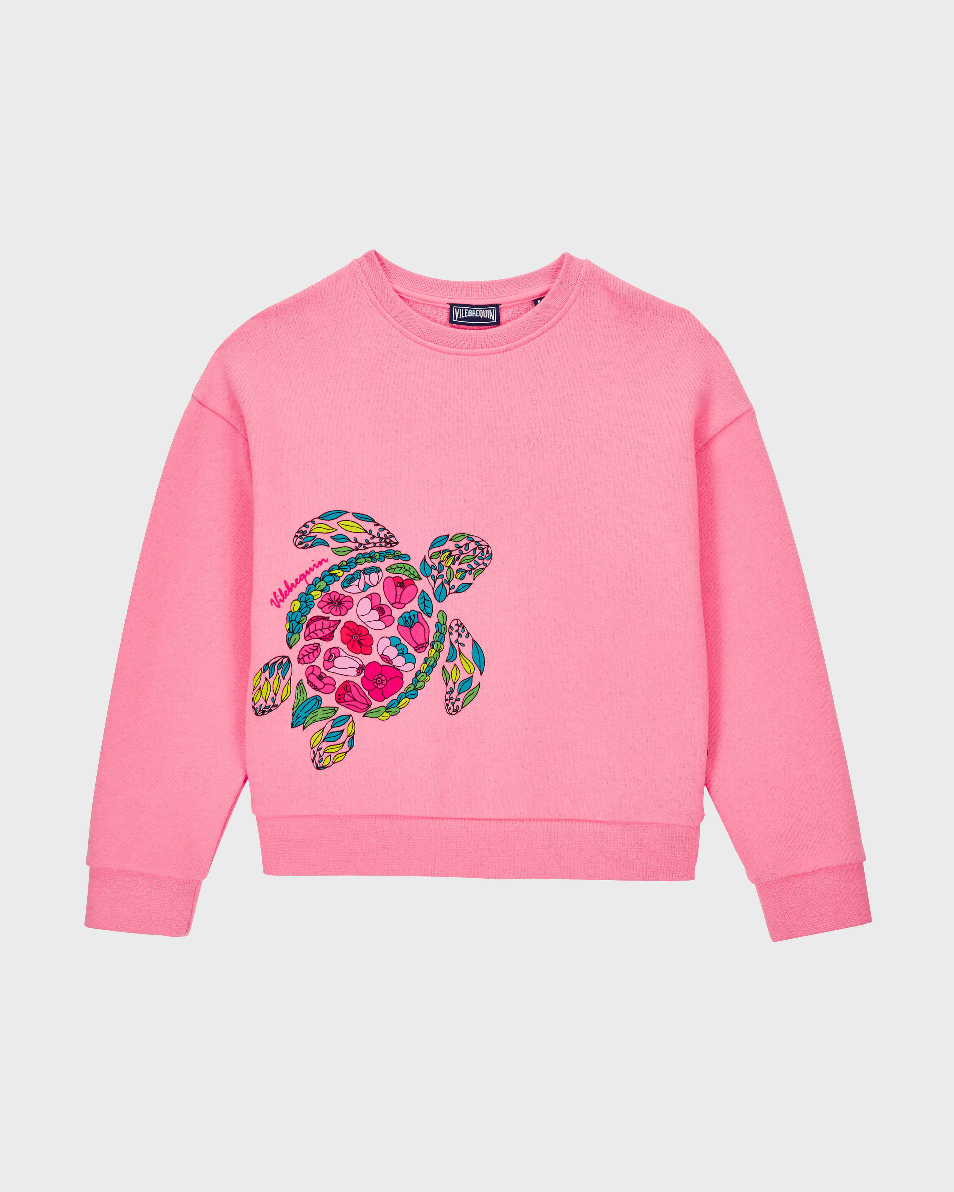 Girls Crewneck Sweatshirt Provencal Turtles CARAMELO front view