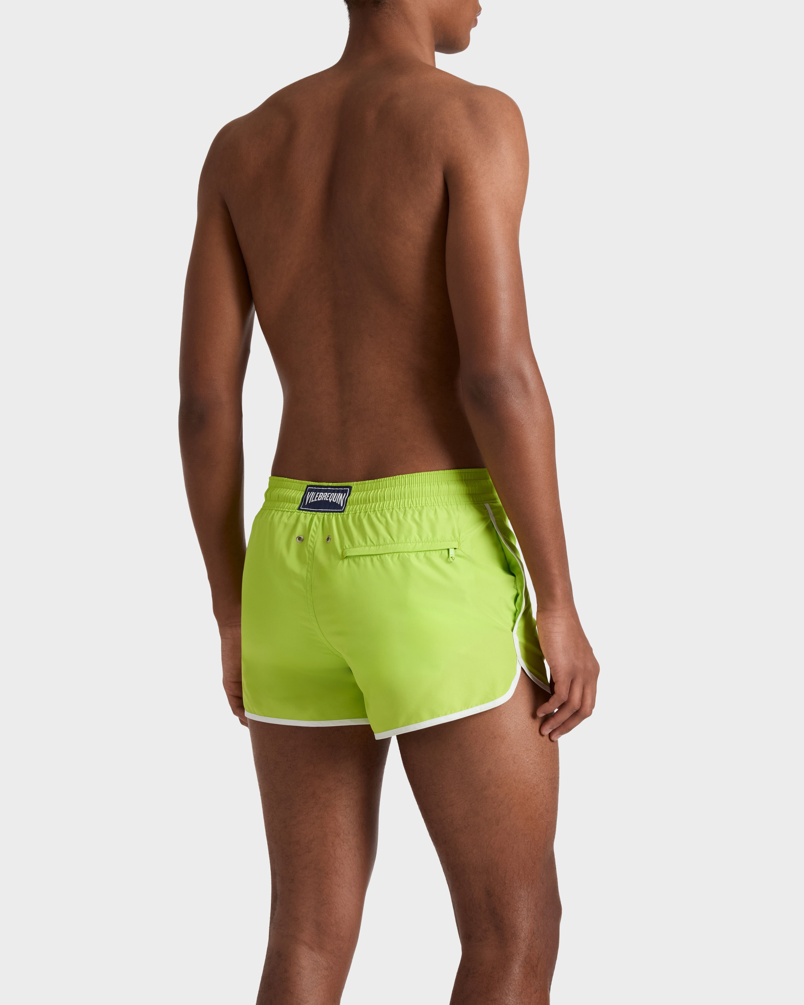 Maillot de bain homme court ultra-léger uni ACIDE backworn view