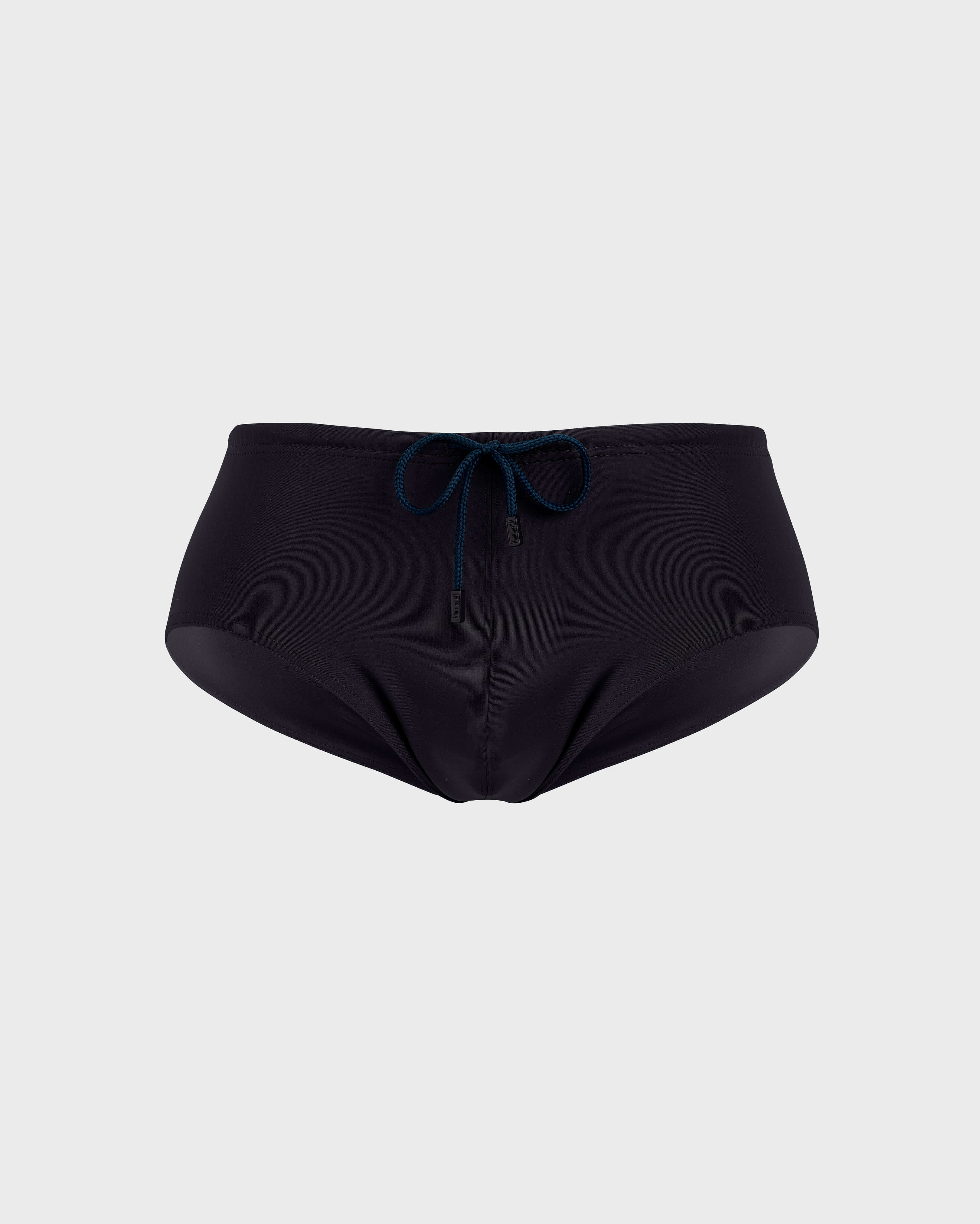 Men Swim brief Solid BLACK front view