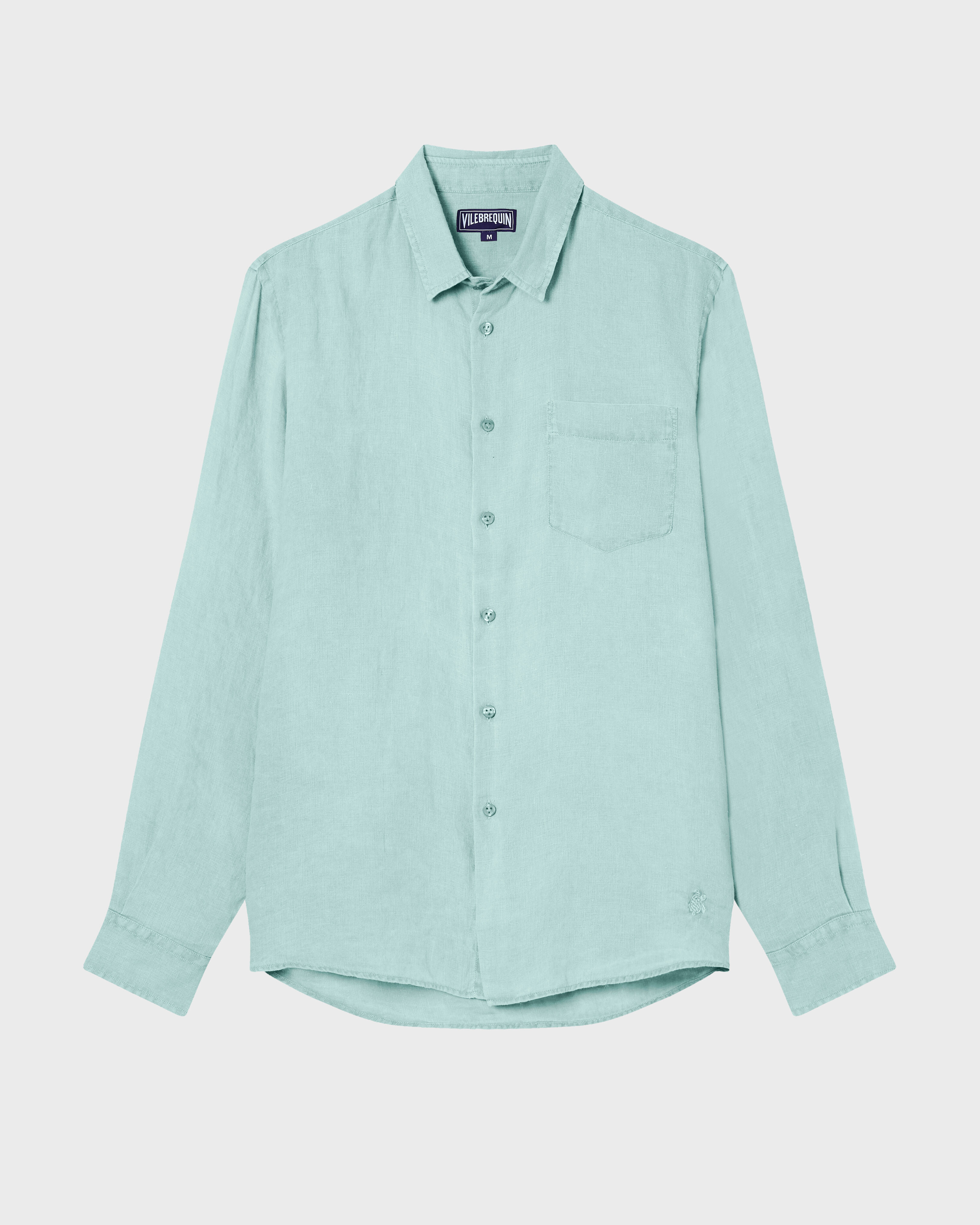 Camisa de lino lisa para hombre CARIBBEAN front view