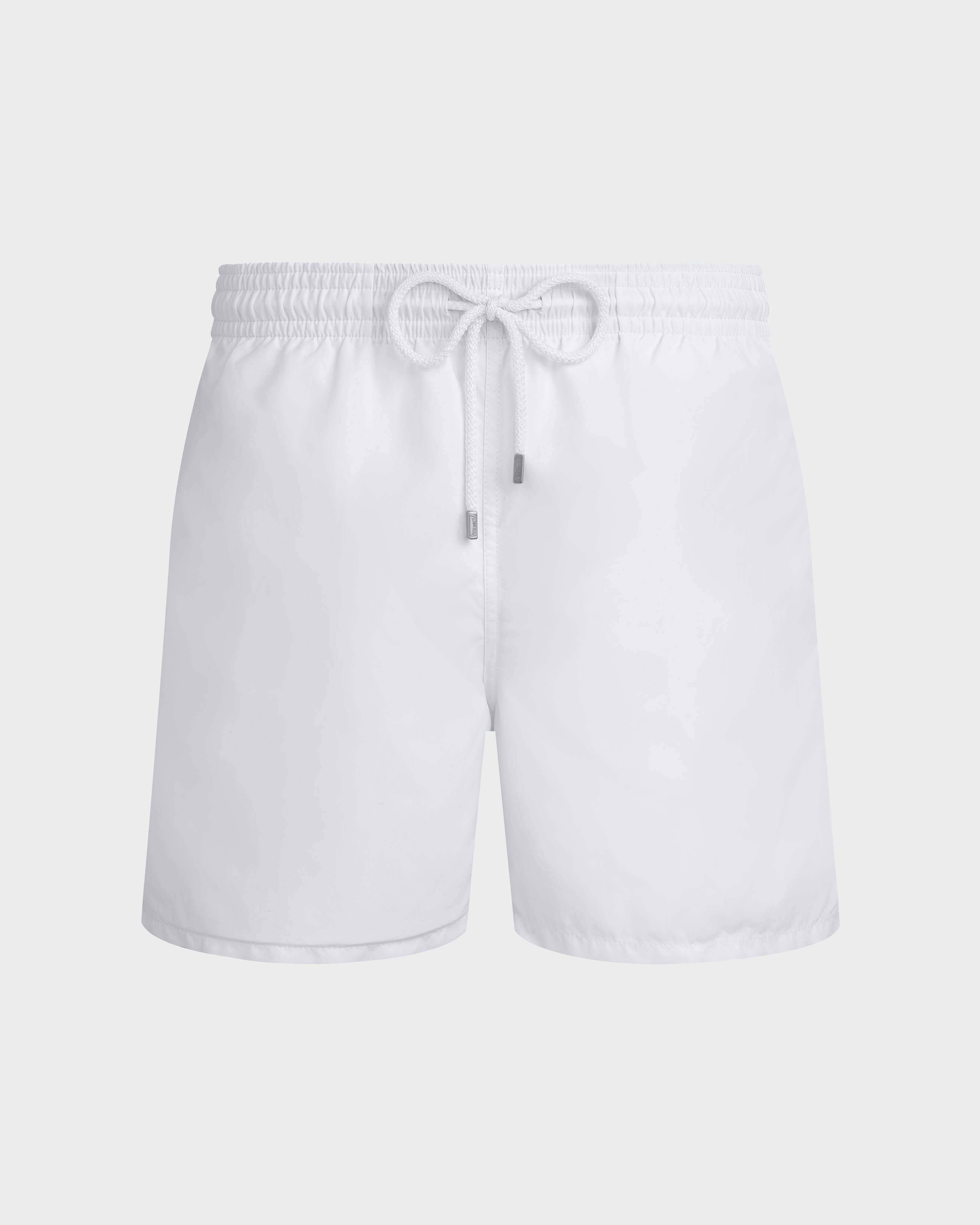 Men Swim Trunks Solid WHITE front view