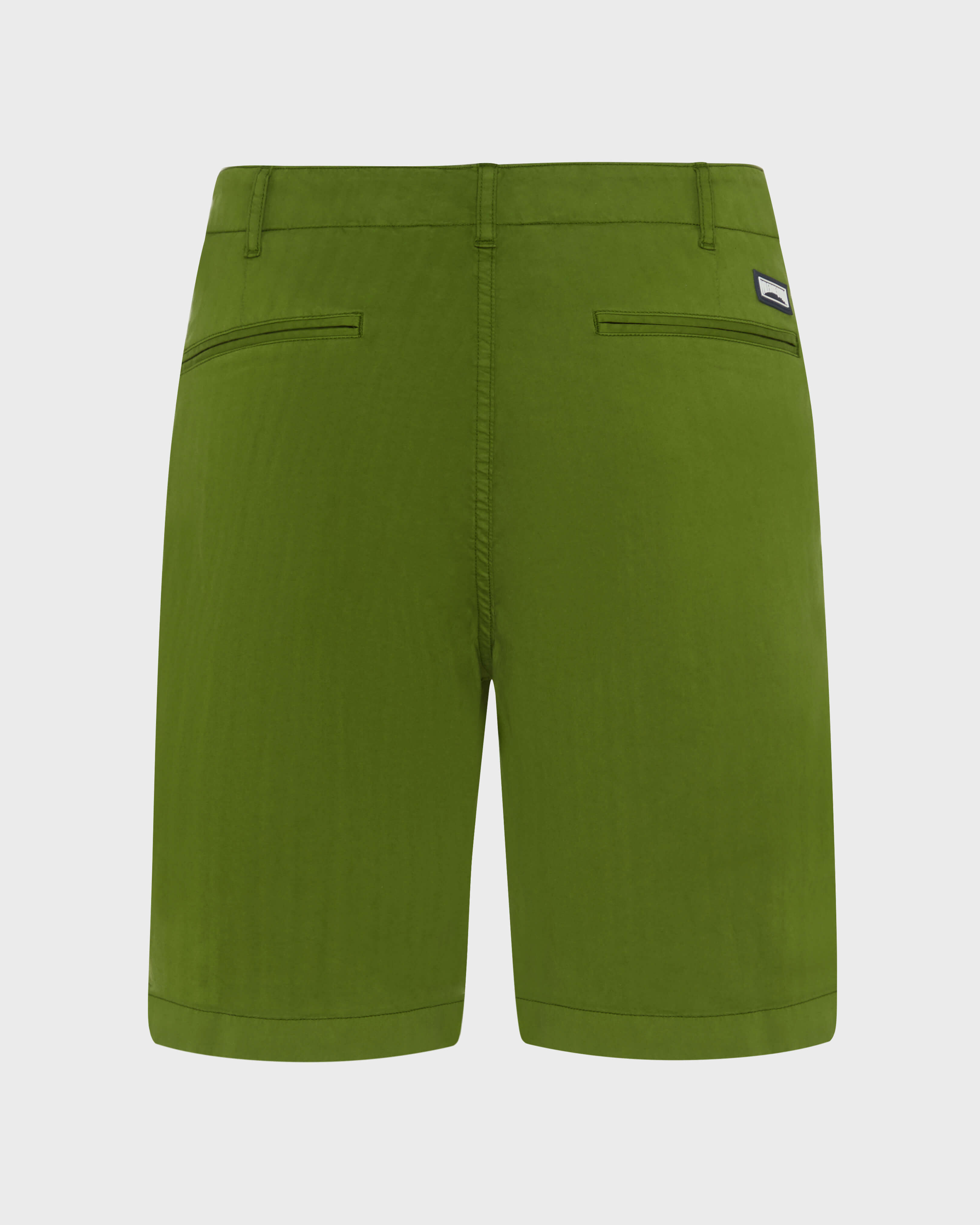 Men Satin Cotton Bermuda Shorts Solid MILITAIRE back view