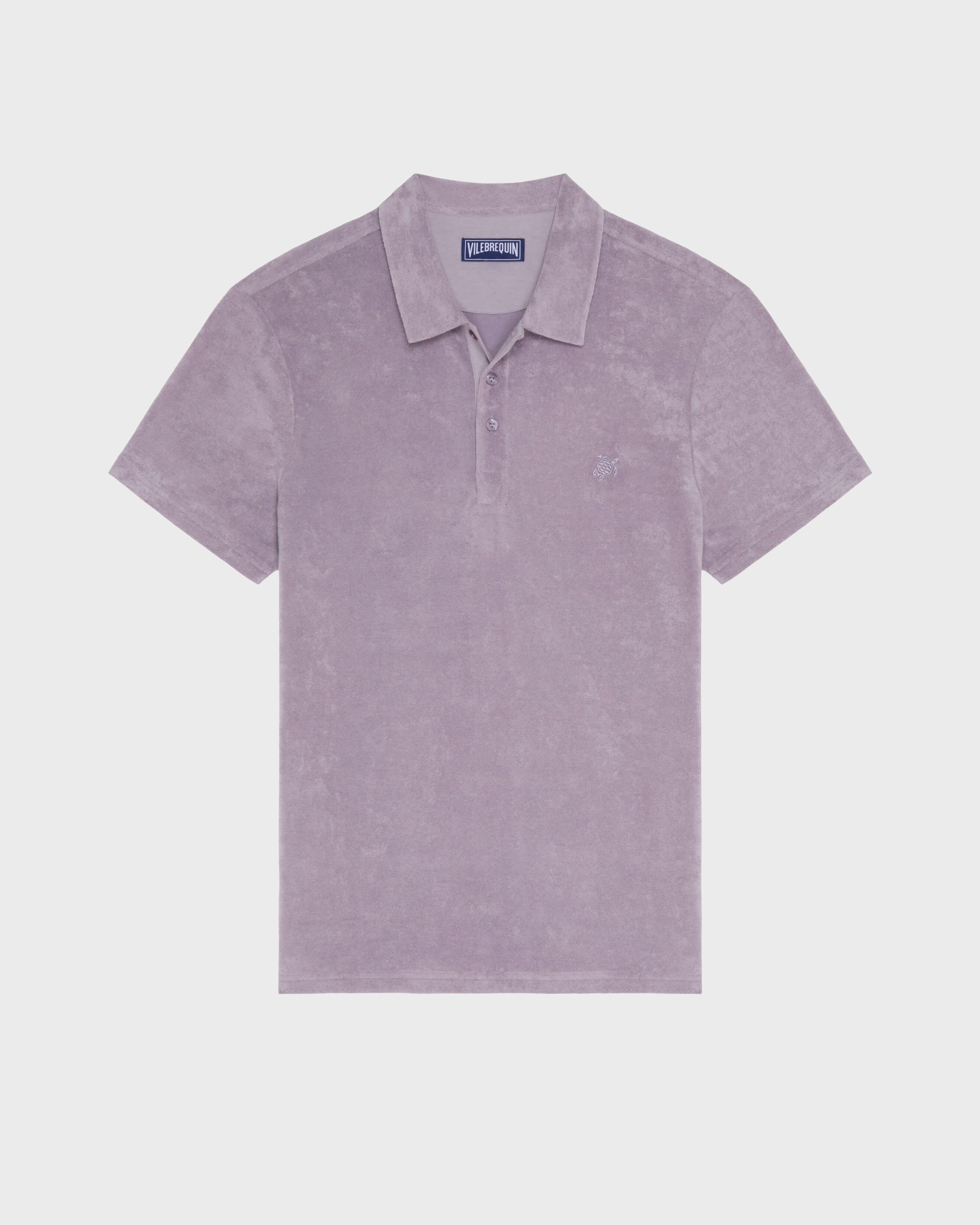 Polo en coton éponge organique homme uni OURAGAN front view